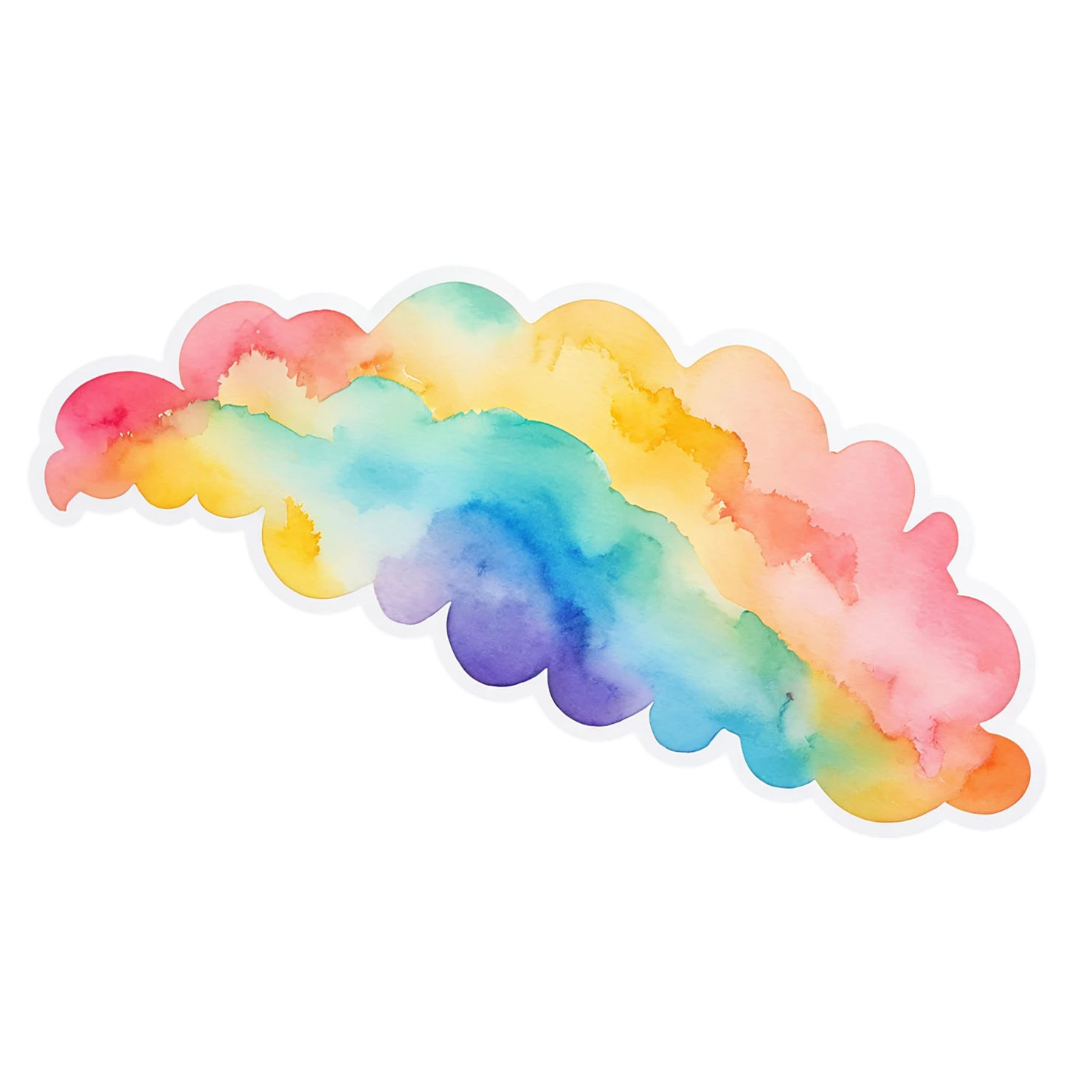 Rainbow watercolor sticker isolated on transparent background #21166