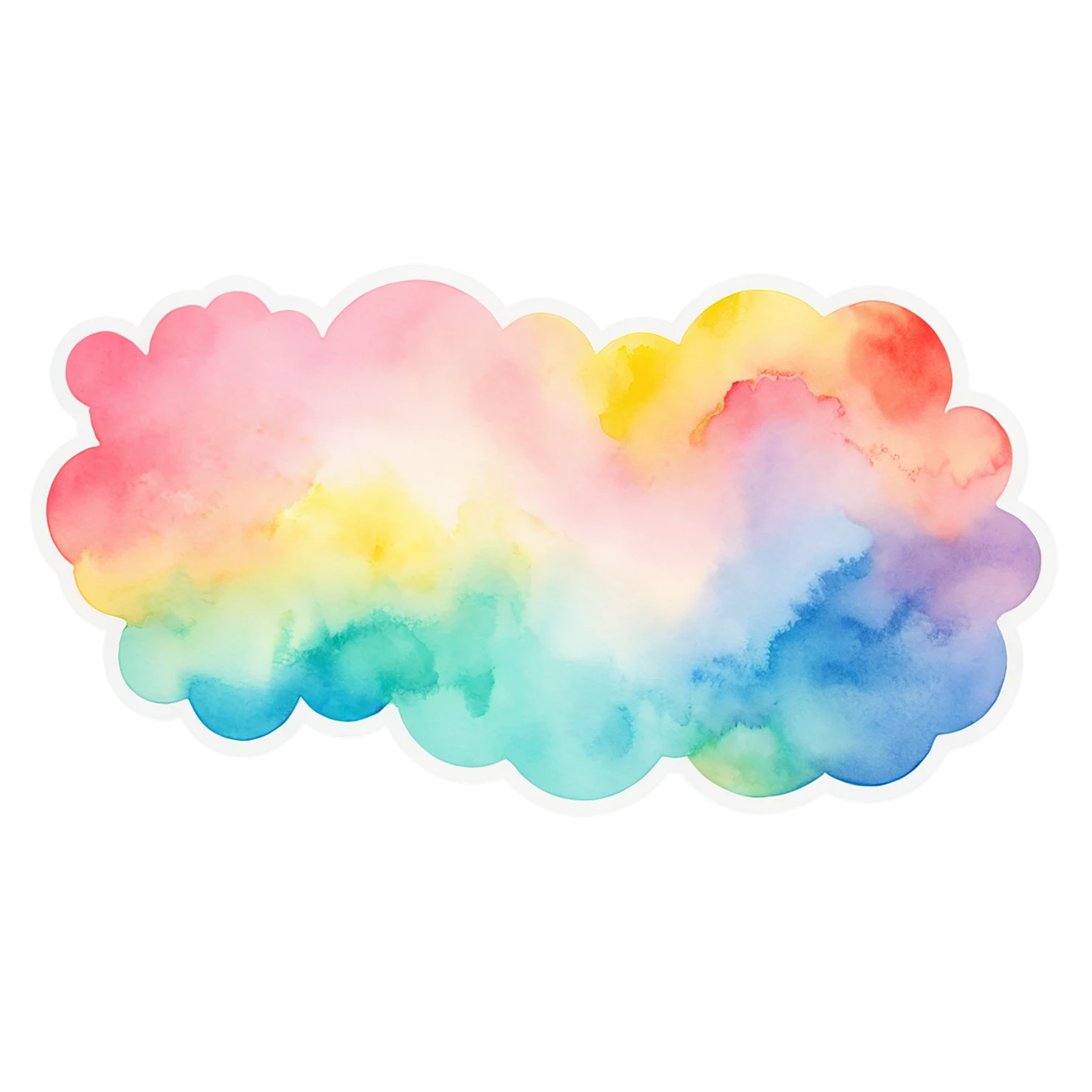 Rainbow watercolor sticker isolated on transparent background #21168