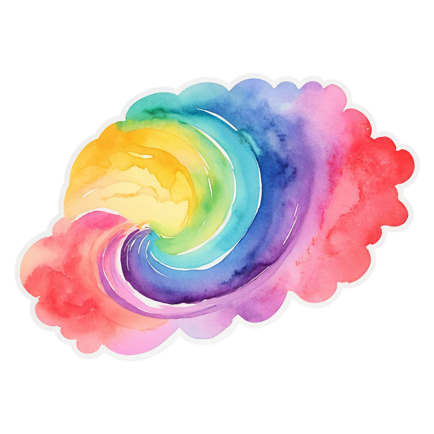 Rainbow watercolor sticker isolated on transparent background #21170