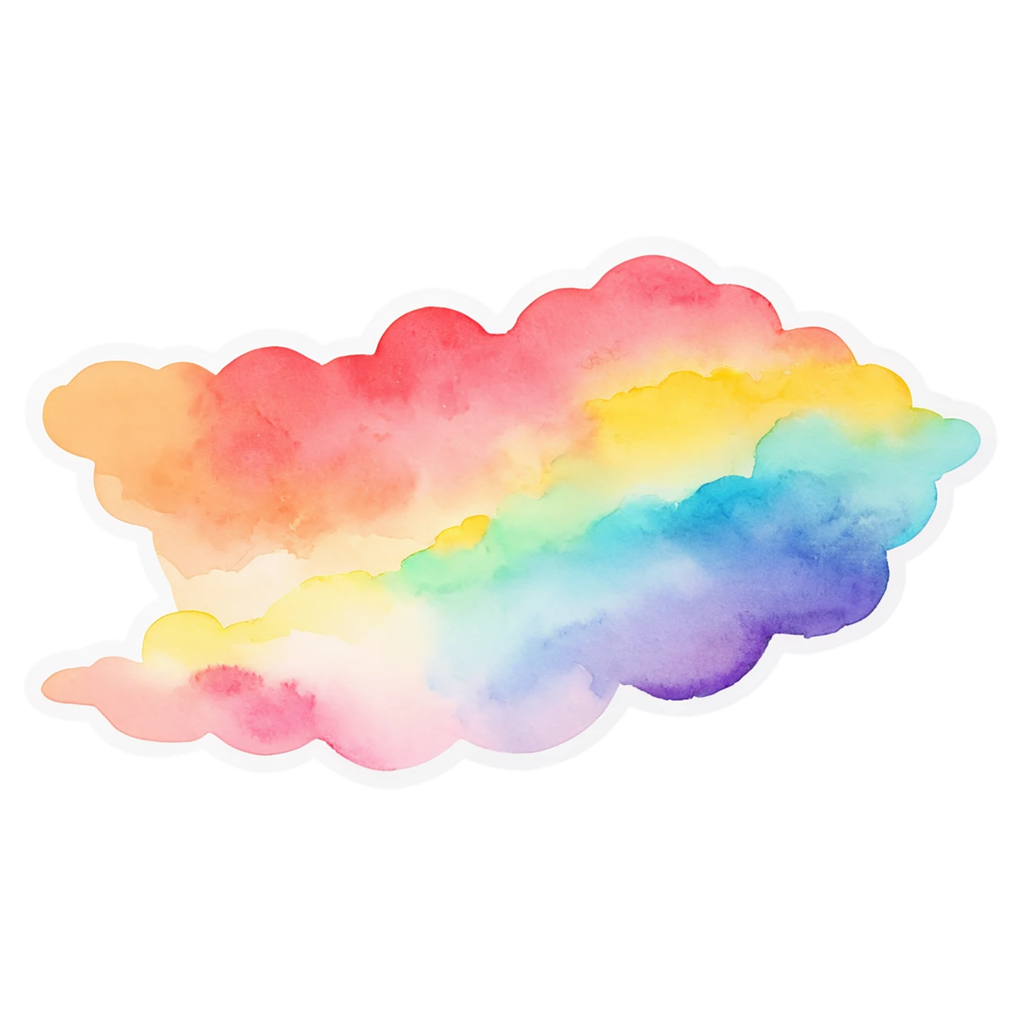 Rainbow watercolor sticker isolated on transparent background #21171