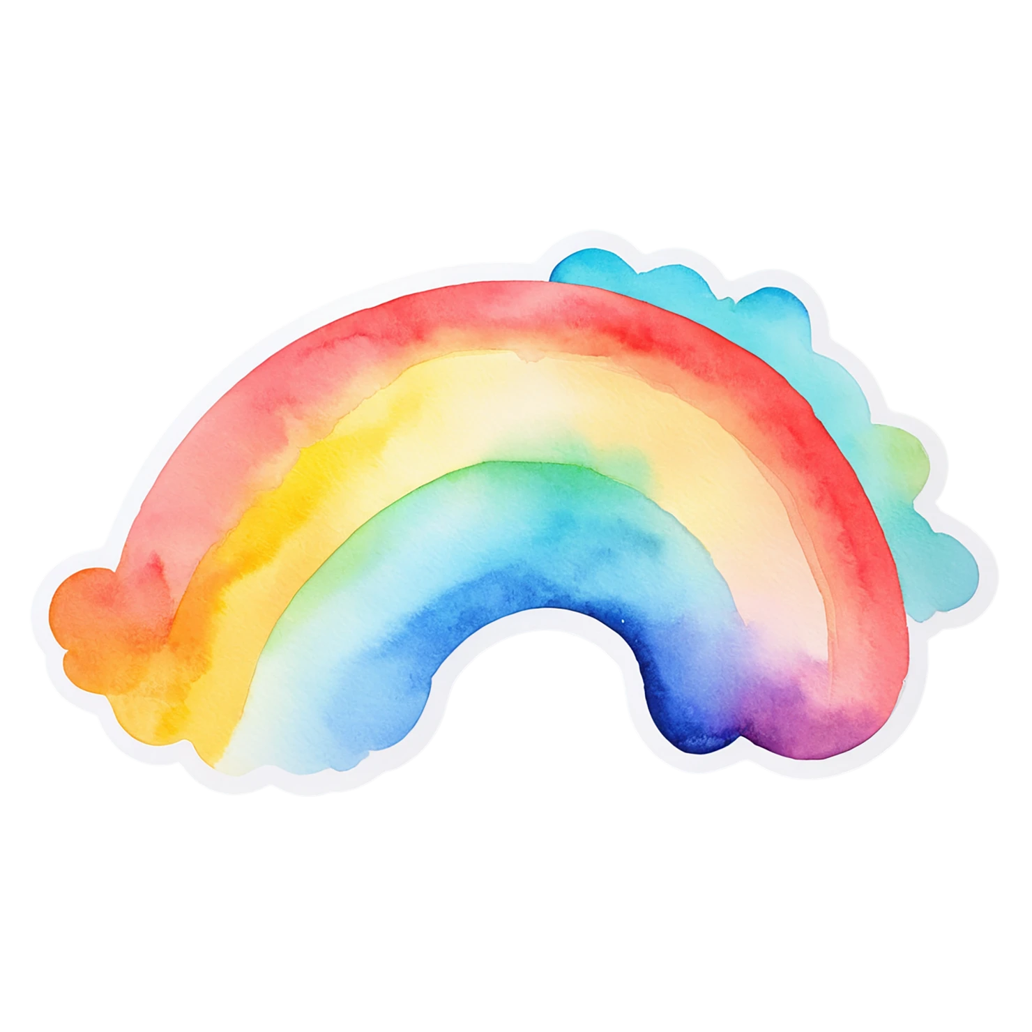 Rainbow watercolor sticker isolated on transparent background #21172