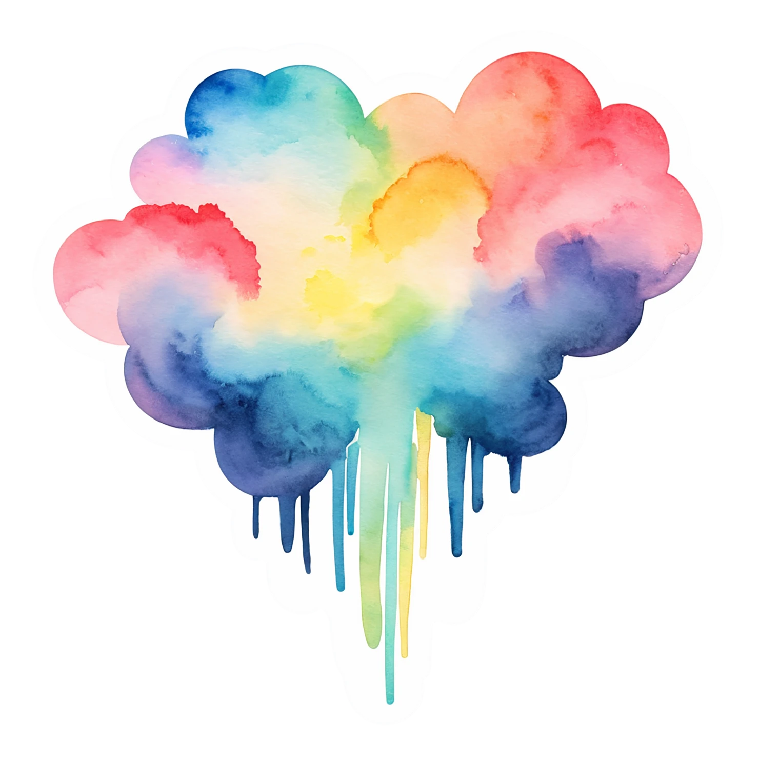 Rainbow watercolor sticker isolated on transparent background #21173
