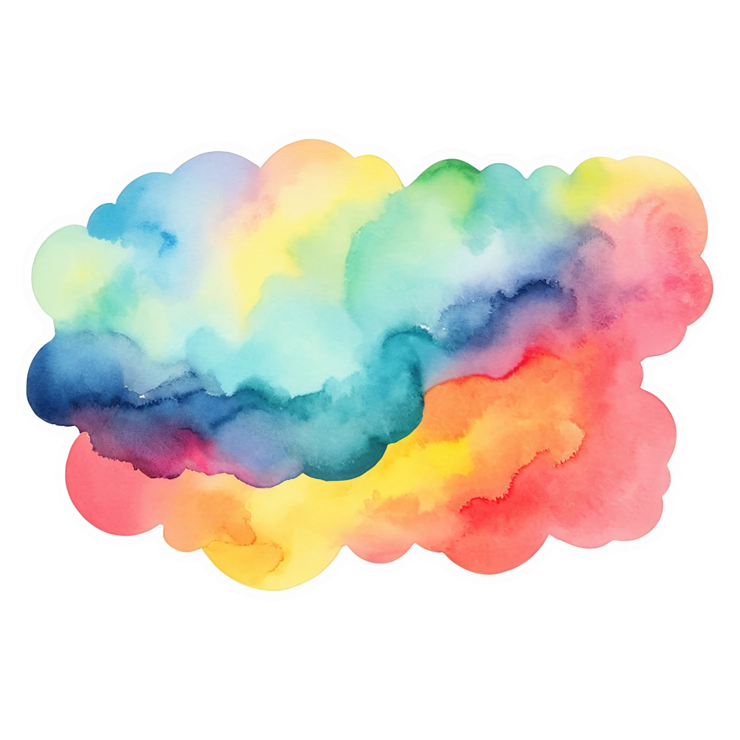 Rainbow watercolor sticker isolated on transparent background #21174
