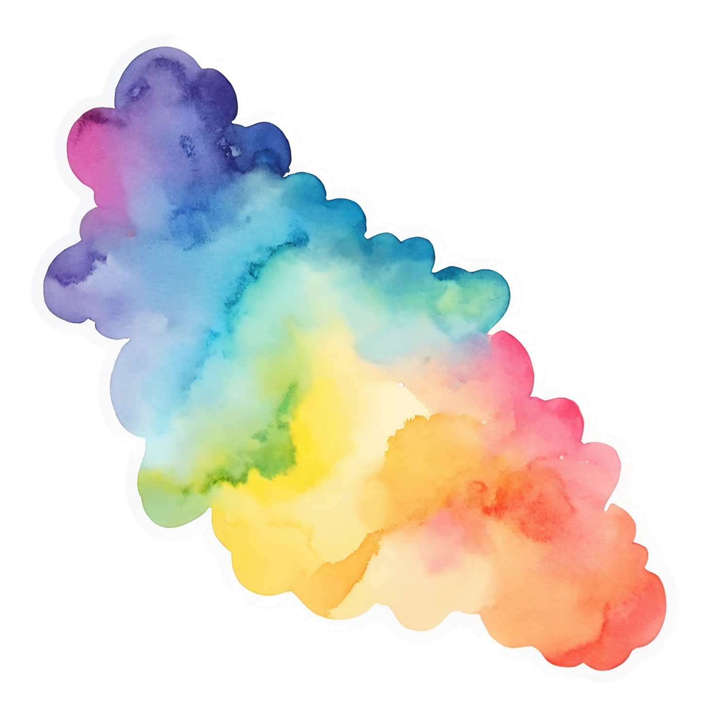 Rainbow watercolor sticker isolated on transparent background #21177