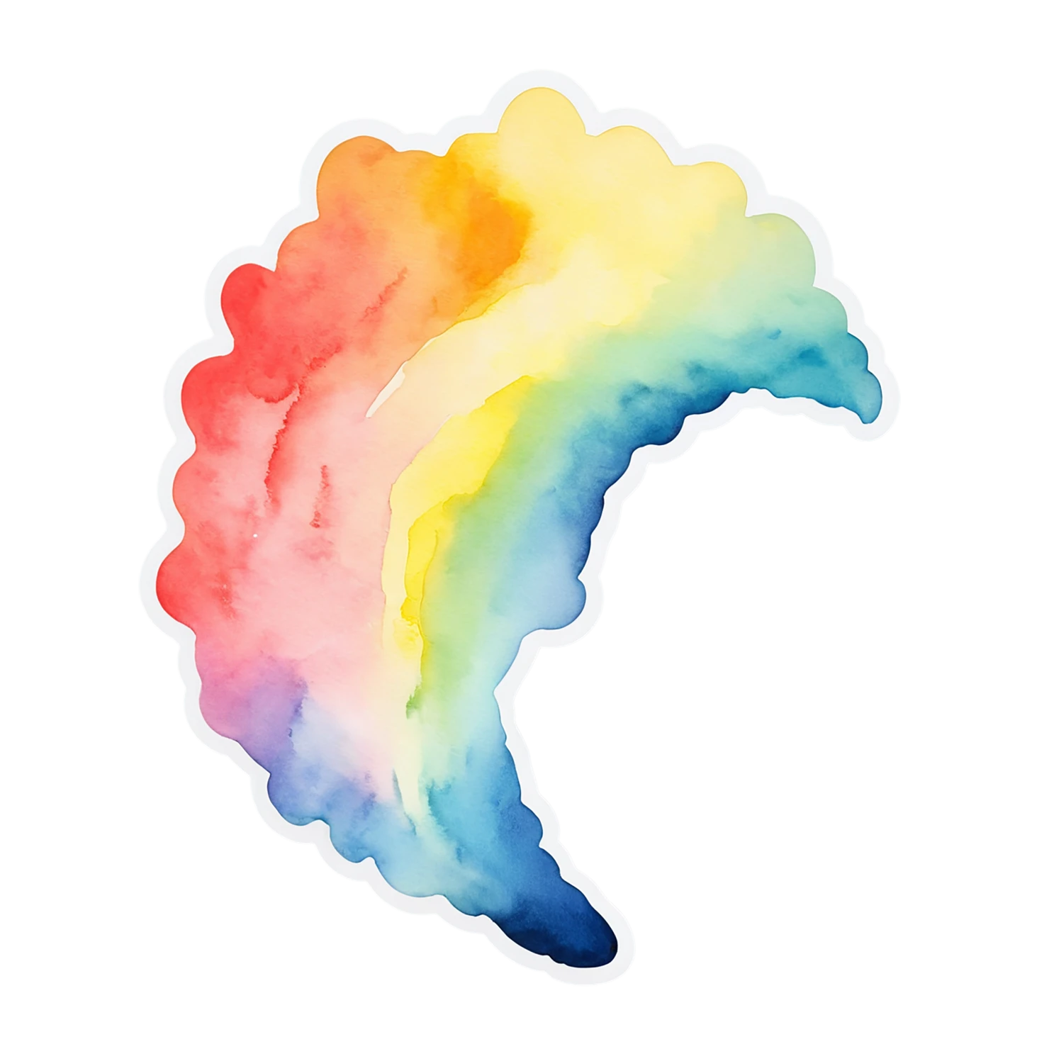 Rainbow watercolor sticker isolated on transparent background #21179