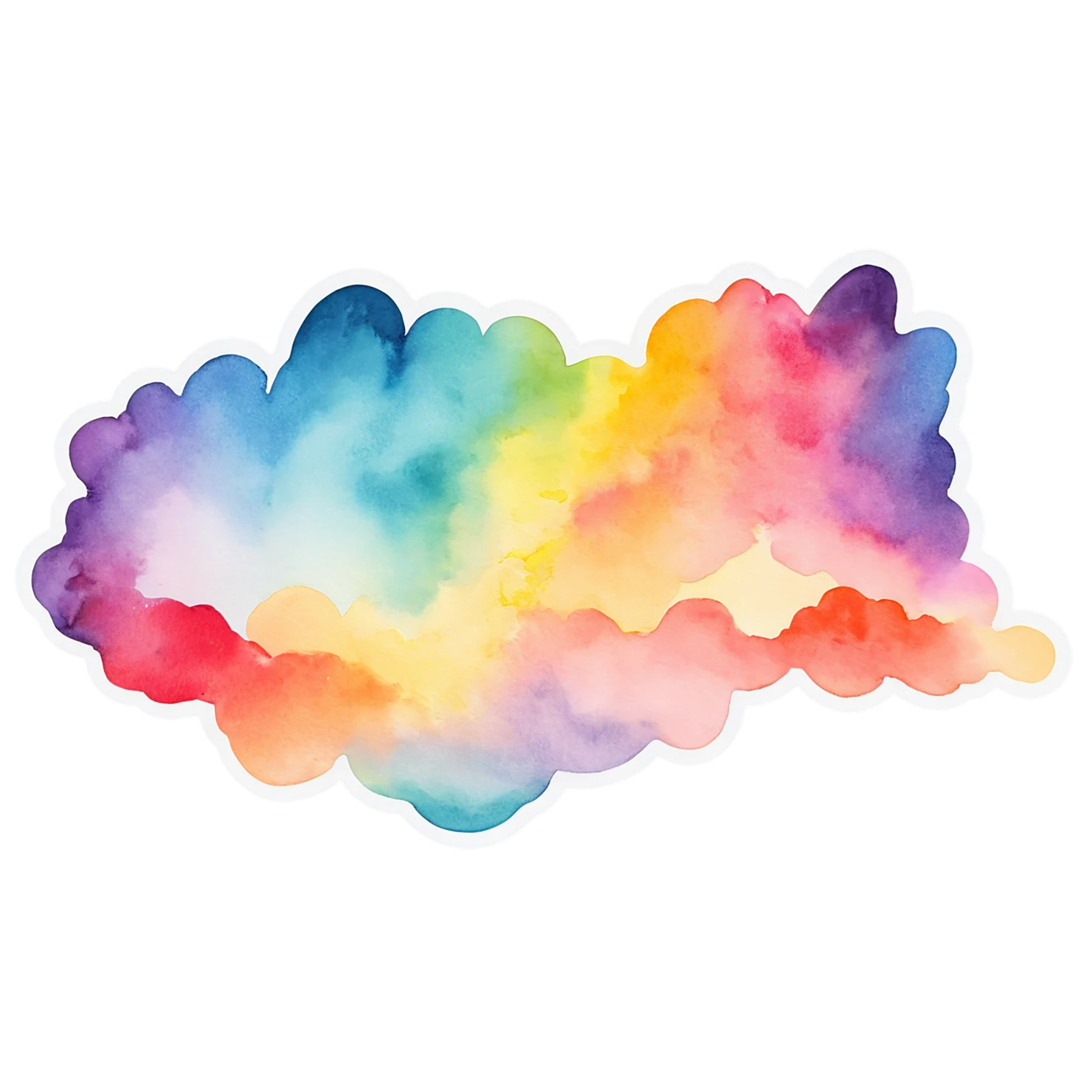 Rainbow watercolor sticker isolated on transparent background #21180