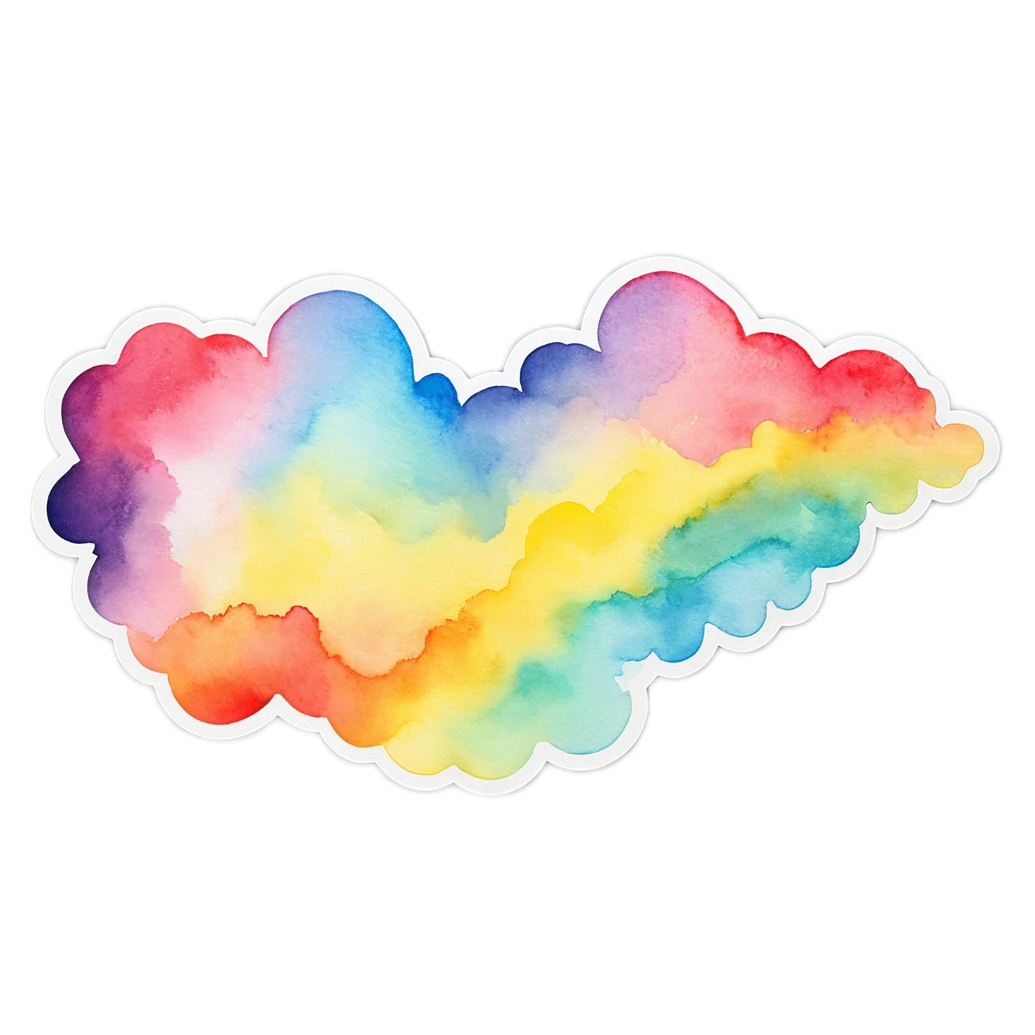 Rainbow watercolor sticker isolated on transparent background #21181