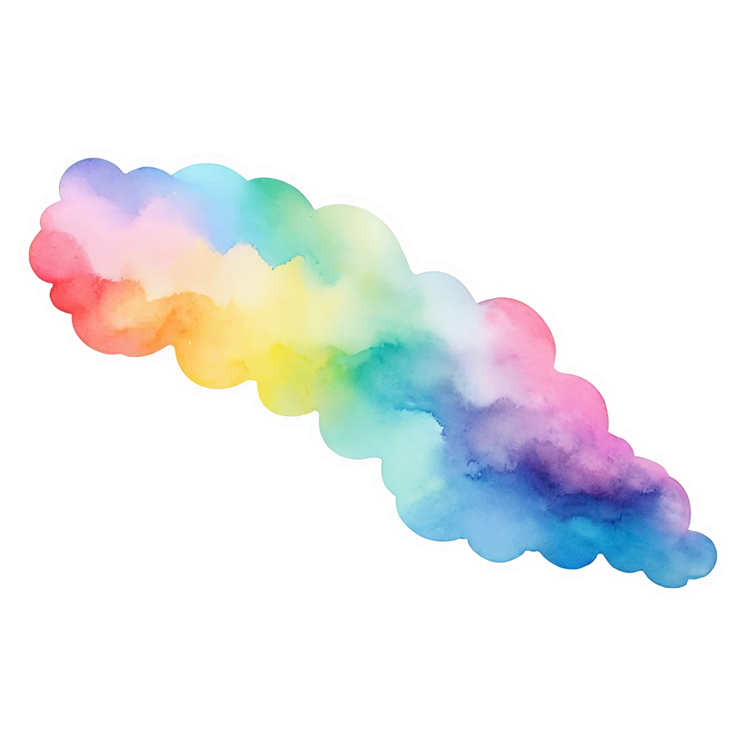 Rainbow watercolor sticker isolated on transparent background #21182