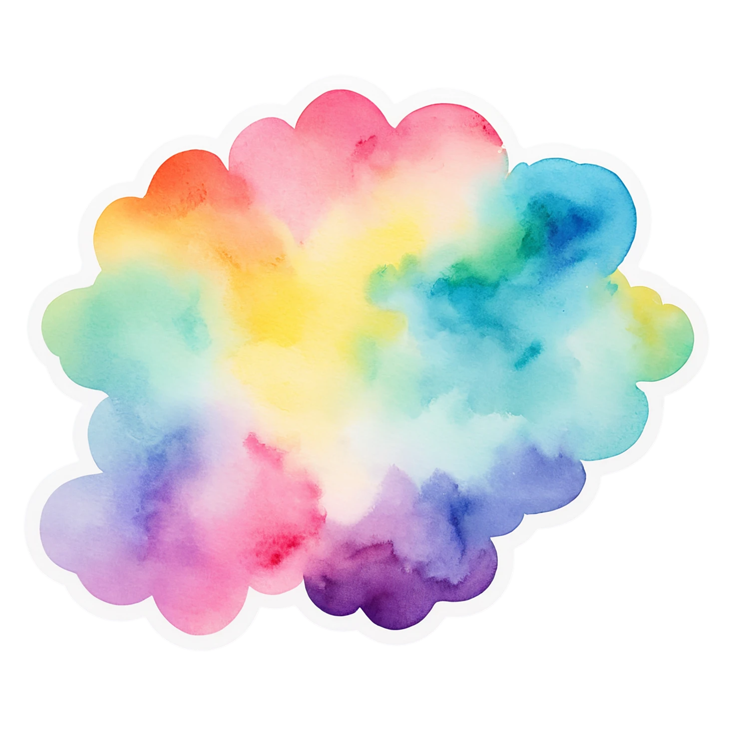 Rainbow watercolor sticker isolated on transparent background #21184
