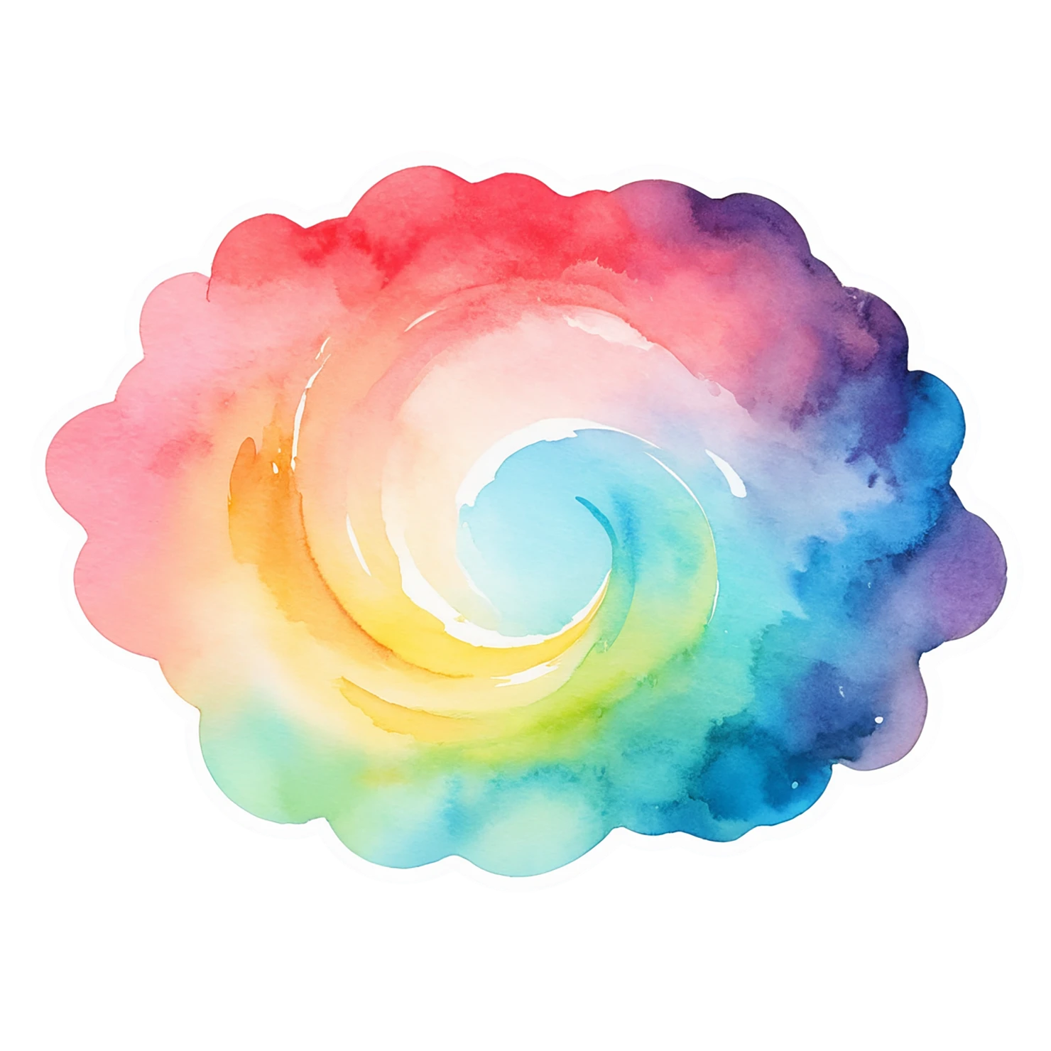 Rainbow watercolor sticker isolated on transparent background #21187