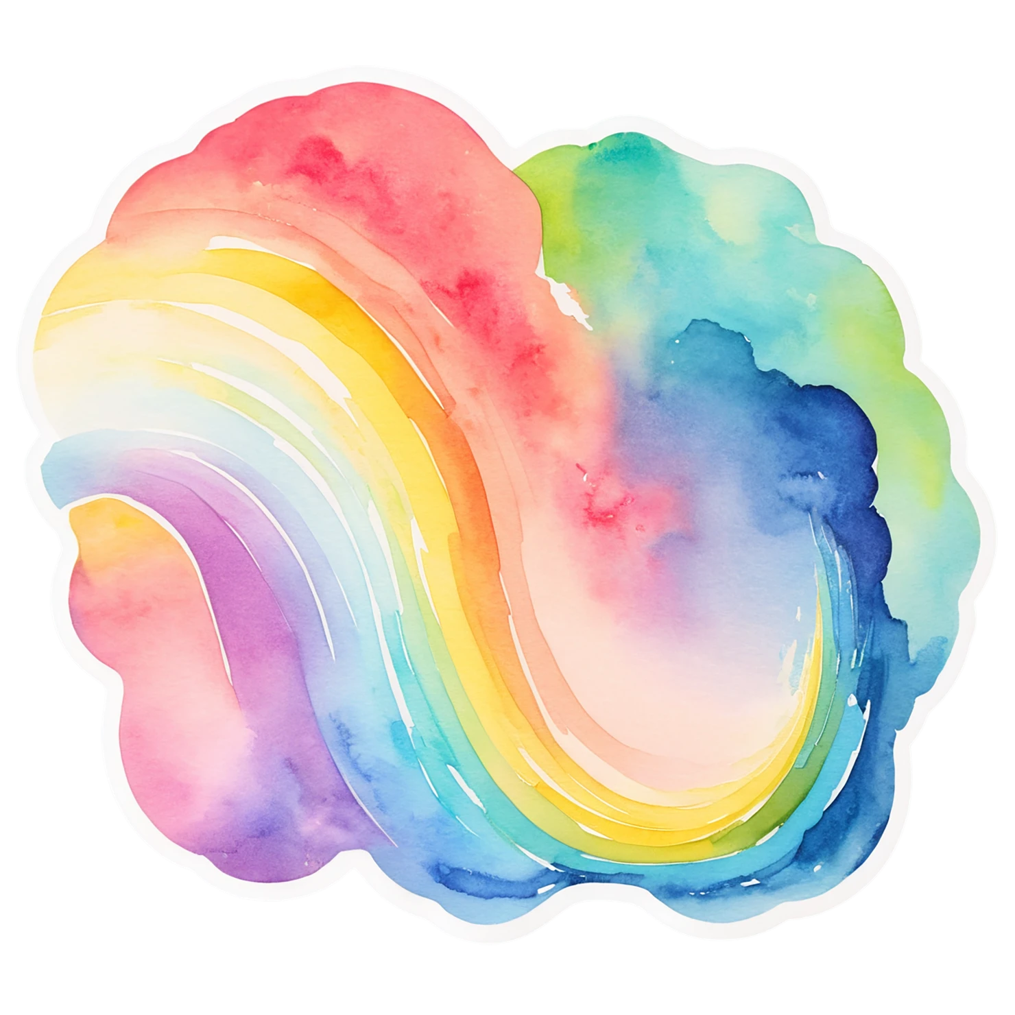 Rainbow watercolor sticker isolated on transparent background #21188
