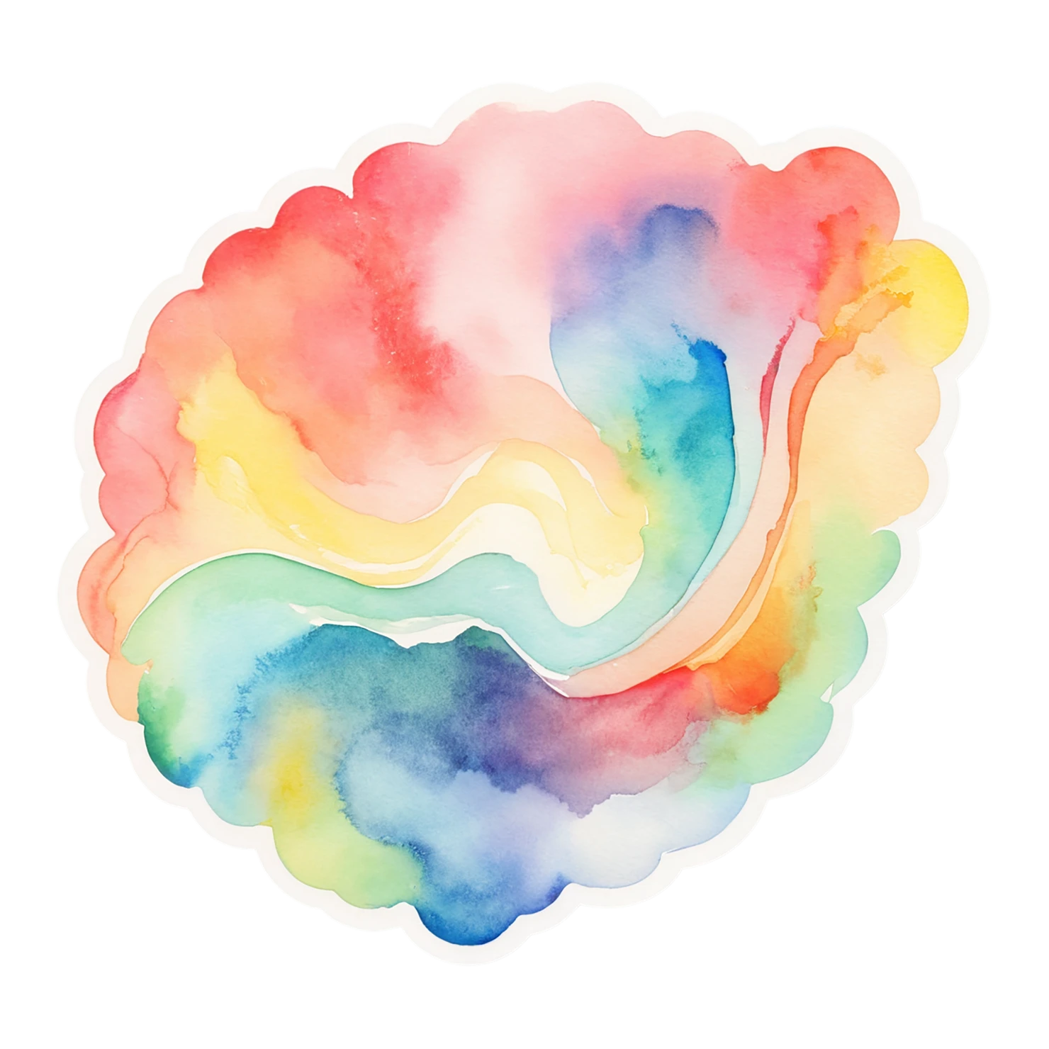 Rainbow watercolor sticker isolated on transparent background #21190