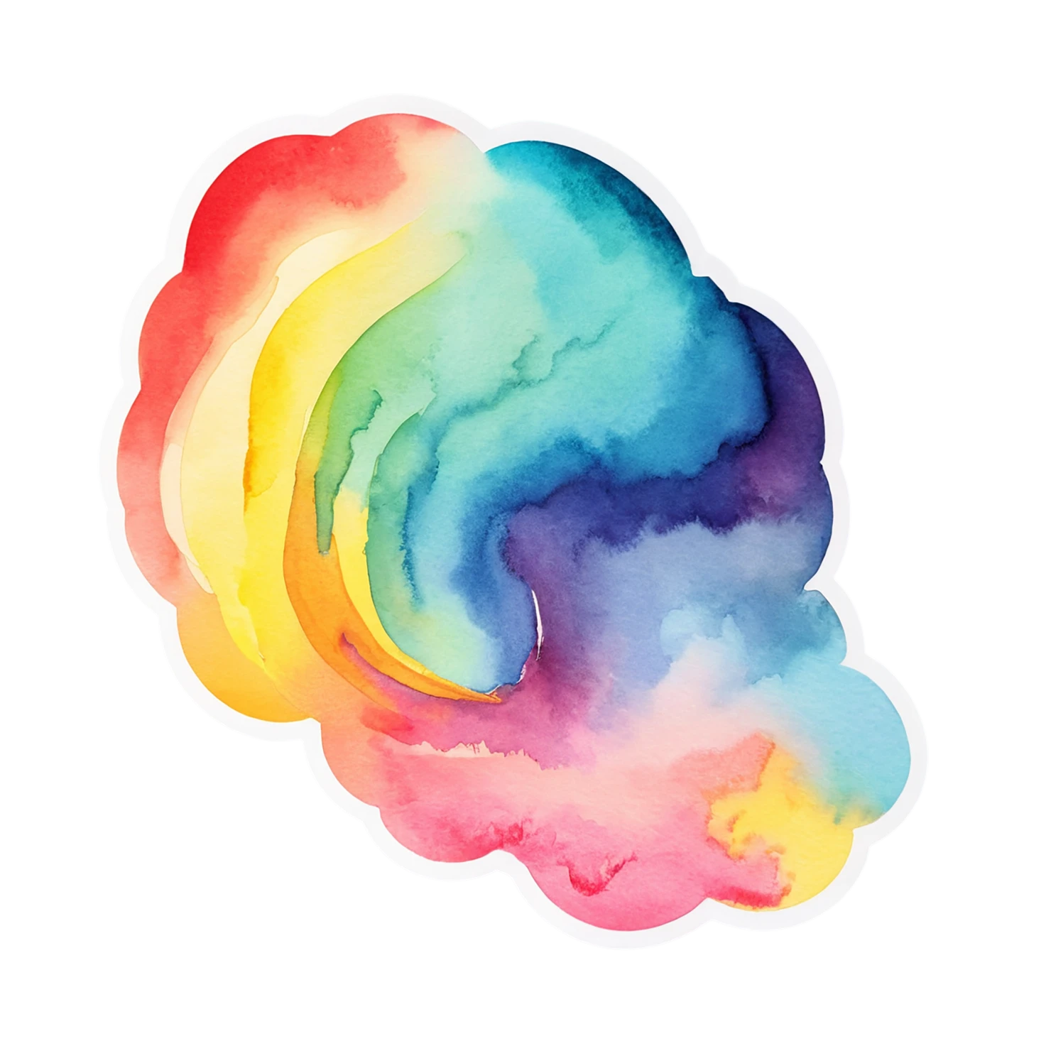 Rainbow watercolor sticker isolated on transparent background #21191