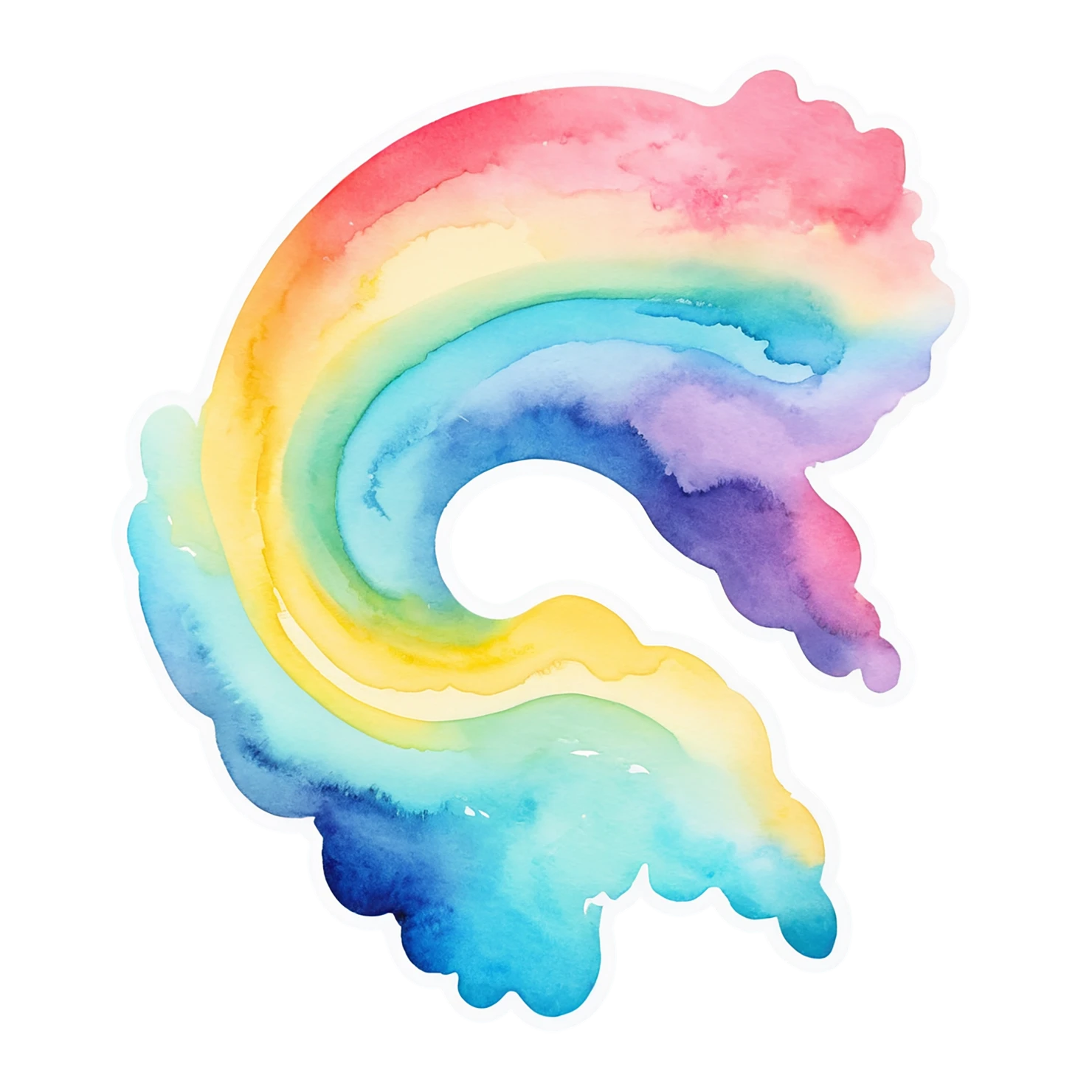 Rainbow watercolor sticker isolated on transparent background #21193