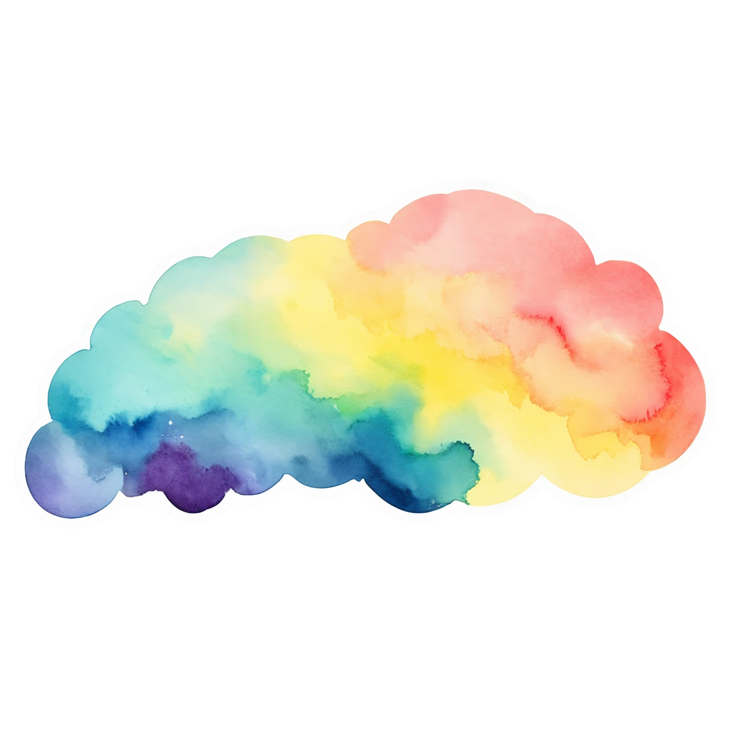 Rainbow watercolor sticker isolated on transparent background #21194
