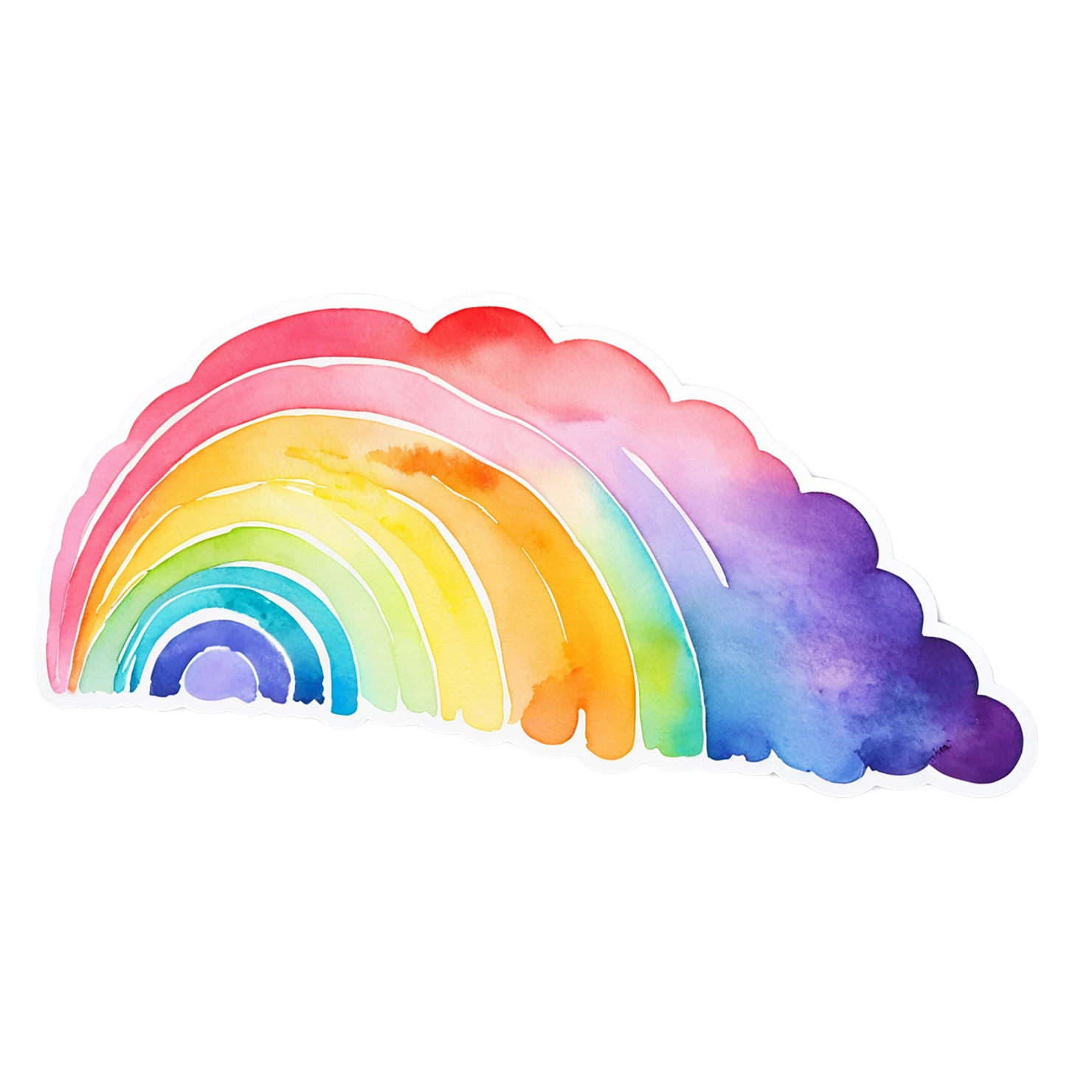 Rainbow watercolor sticker isolated on transparent background #21197