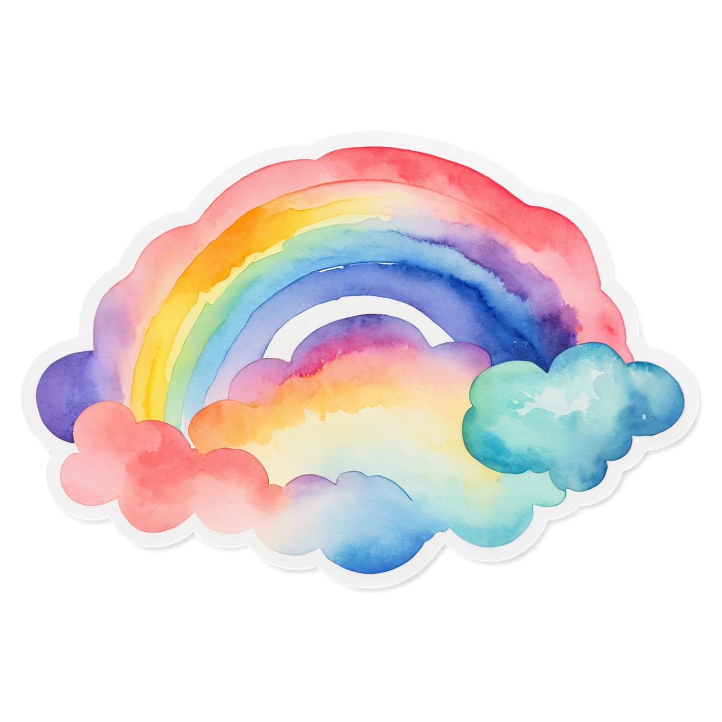 Rainbow watercolor sticker isolated on transparent background #21198