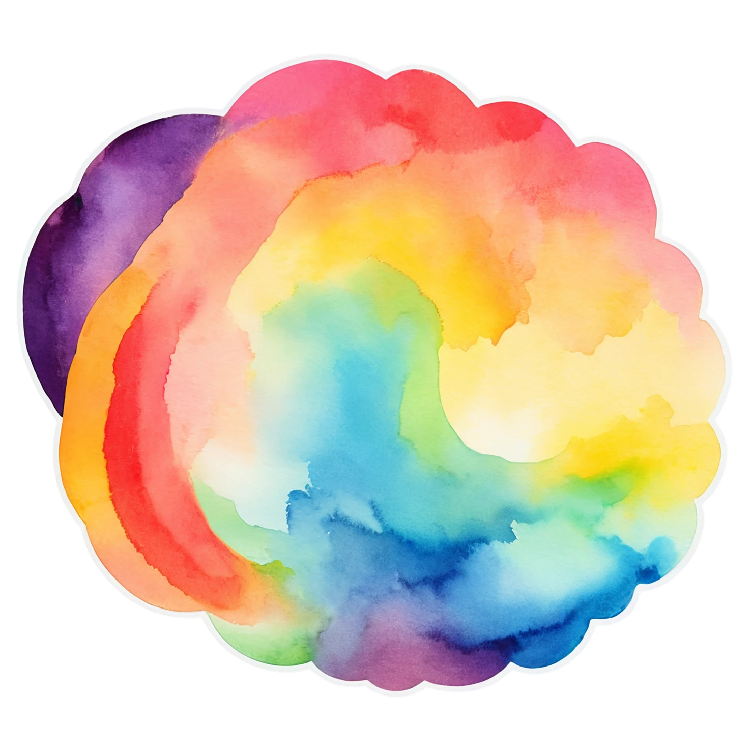 Rainbow watercolor sticker isolated on transparent background #21205