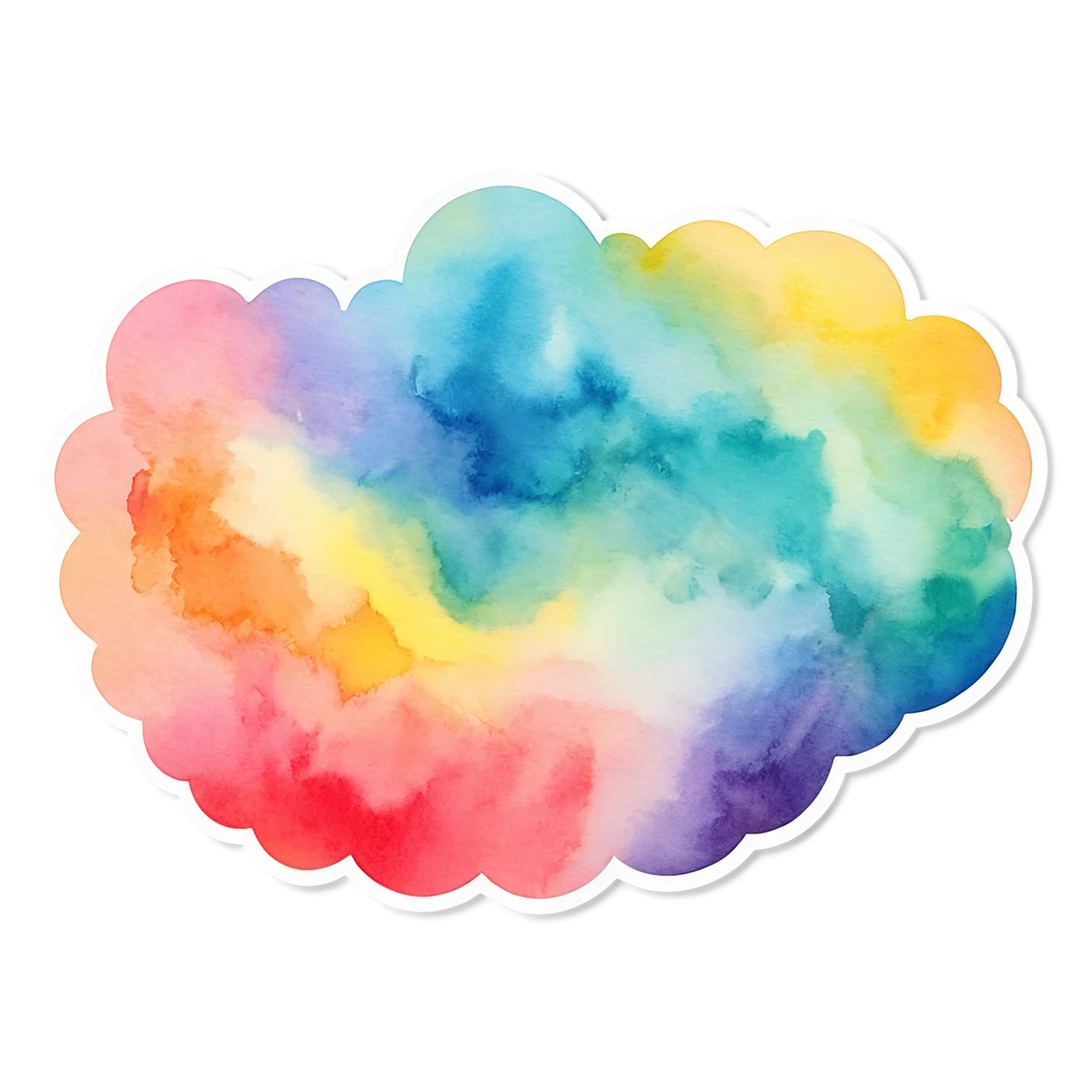 Rainbow watercolor sticker isolated on transparent background #21207