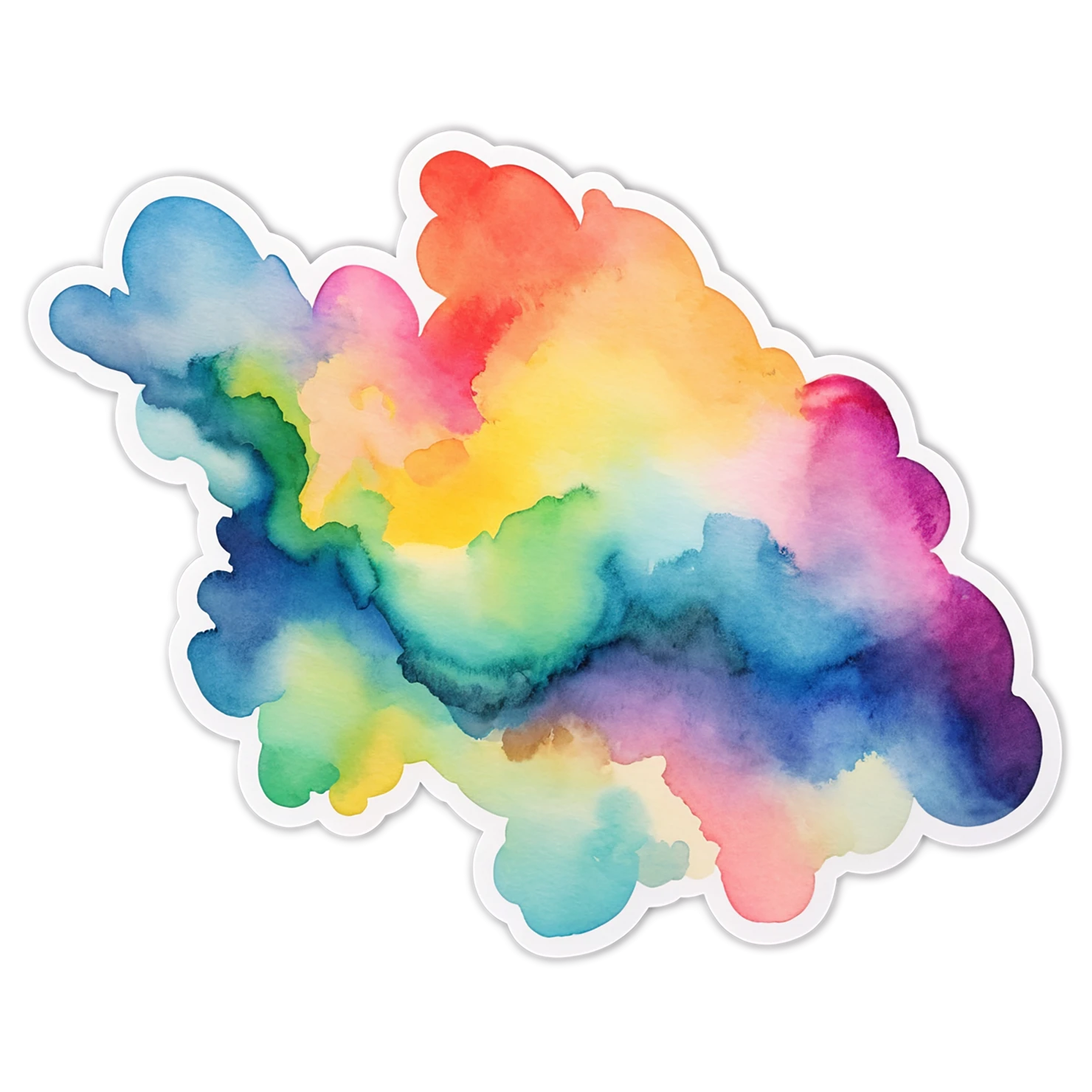 Rainbow watercolor sticker isolated on transparent background #21208