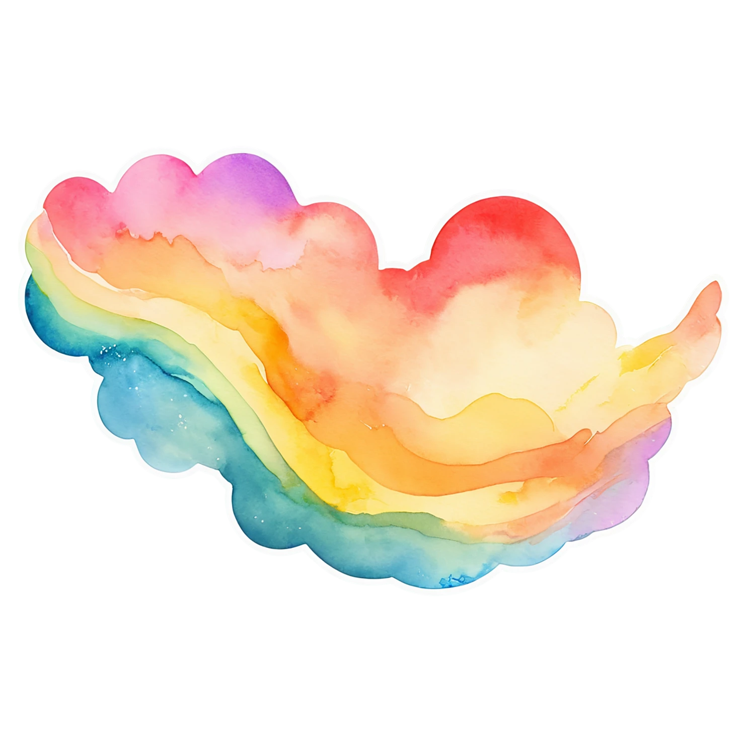 Rainbow watercolor sticker isolated on transparent background #21209