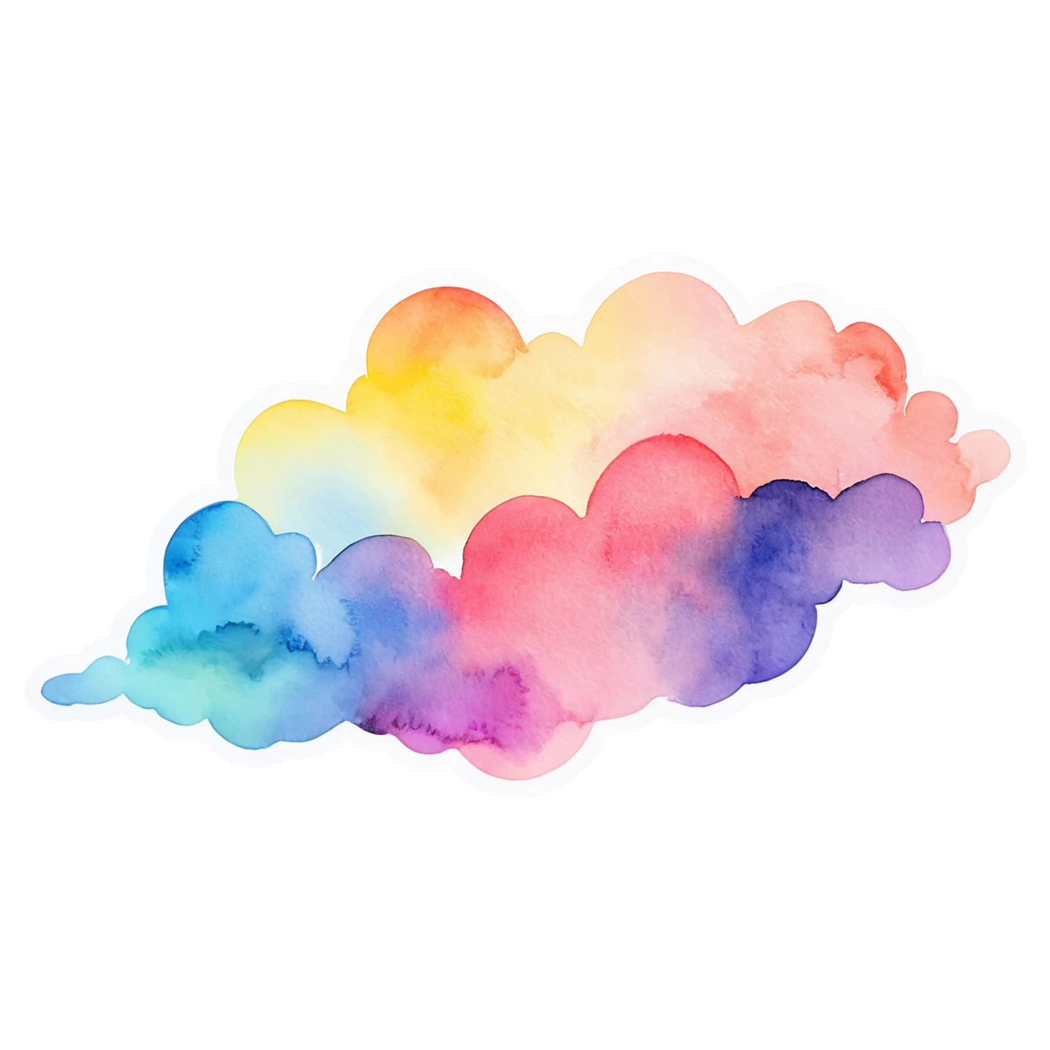 Rainbow watercolor sticker isolated on transparent background #21210