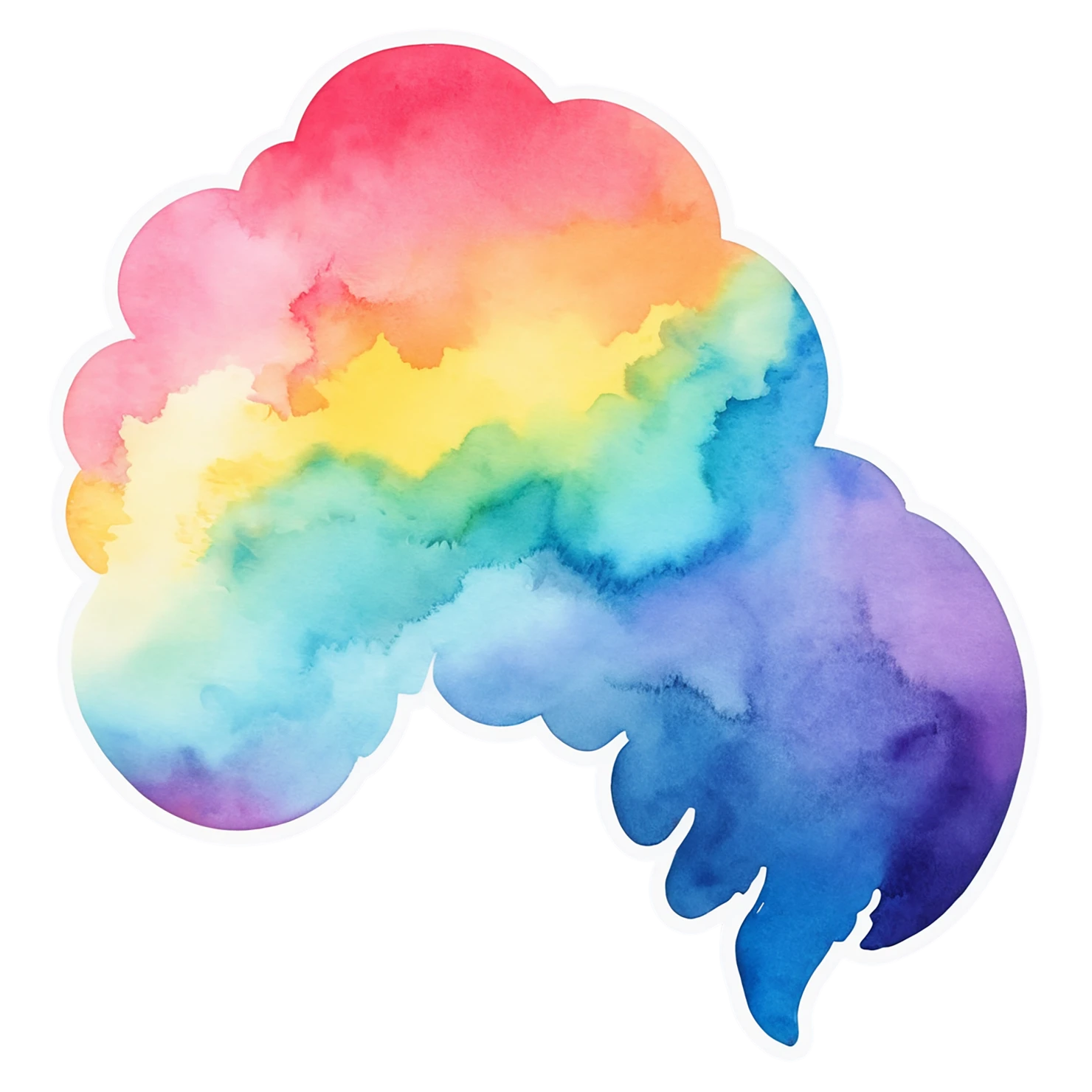 Rainbow watercolor sticker isolated on transparent background #21211