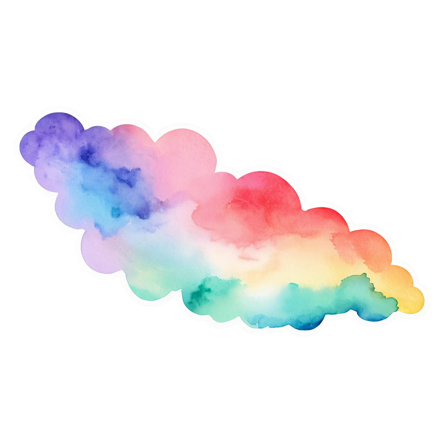 Rainbow watercolor sticker isolated on transparent background #21214