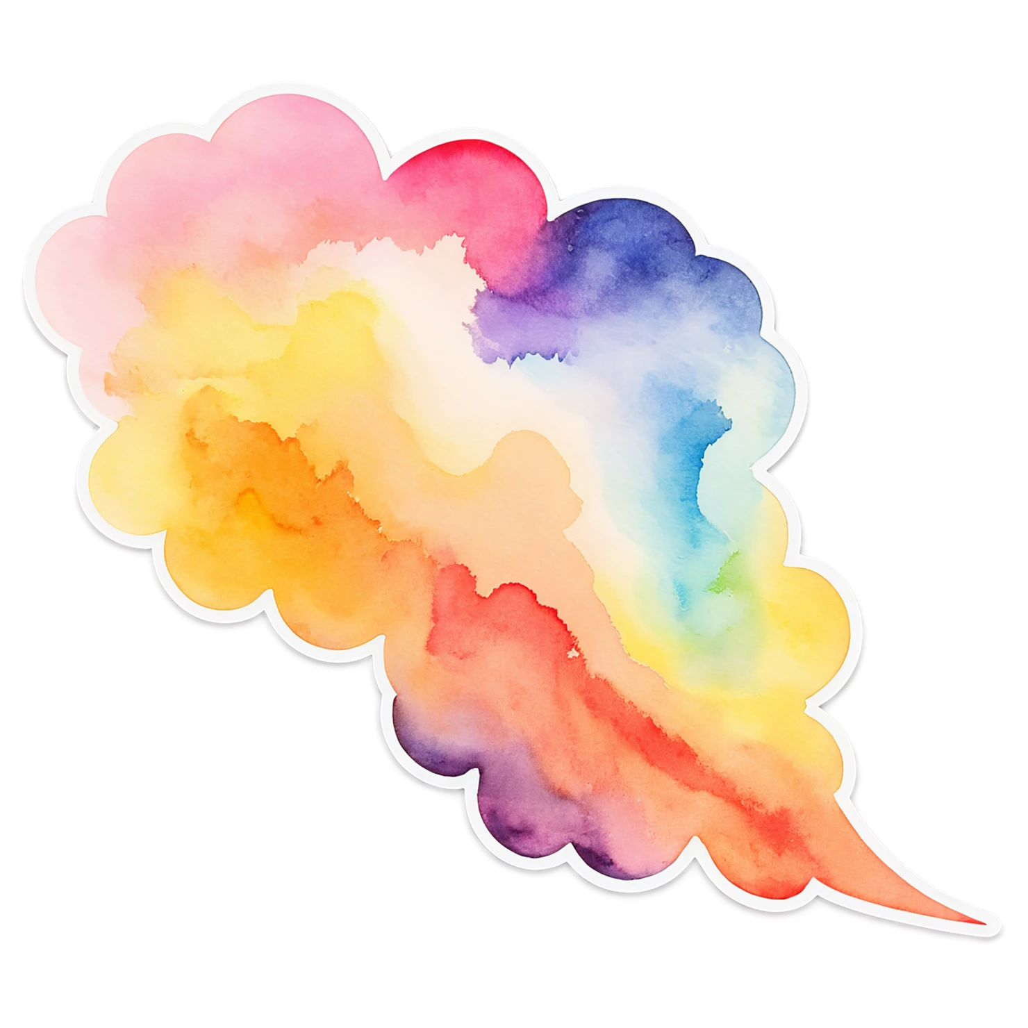 Rainbow watercolor sticker isolated on transparent background #21215
