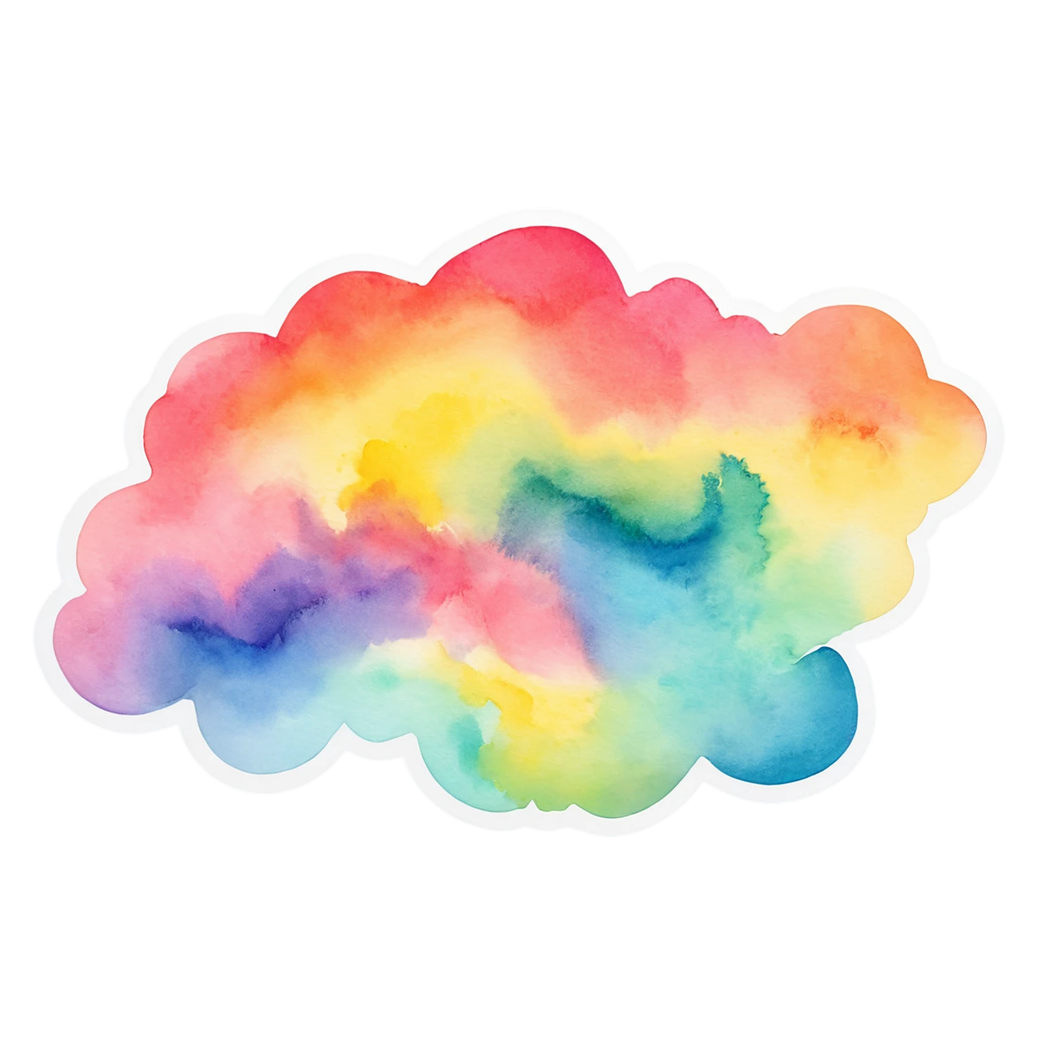 Rainbow watercolor sticker isolated on transparent background #21217