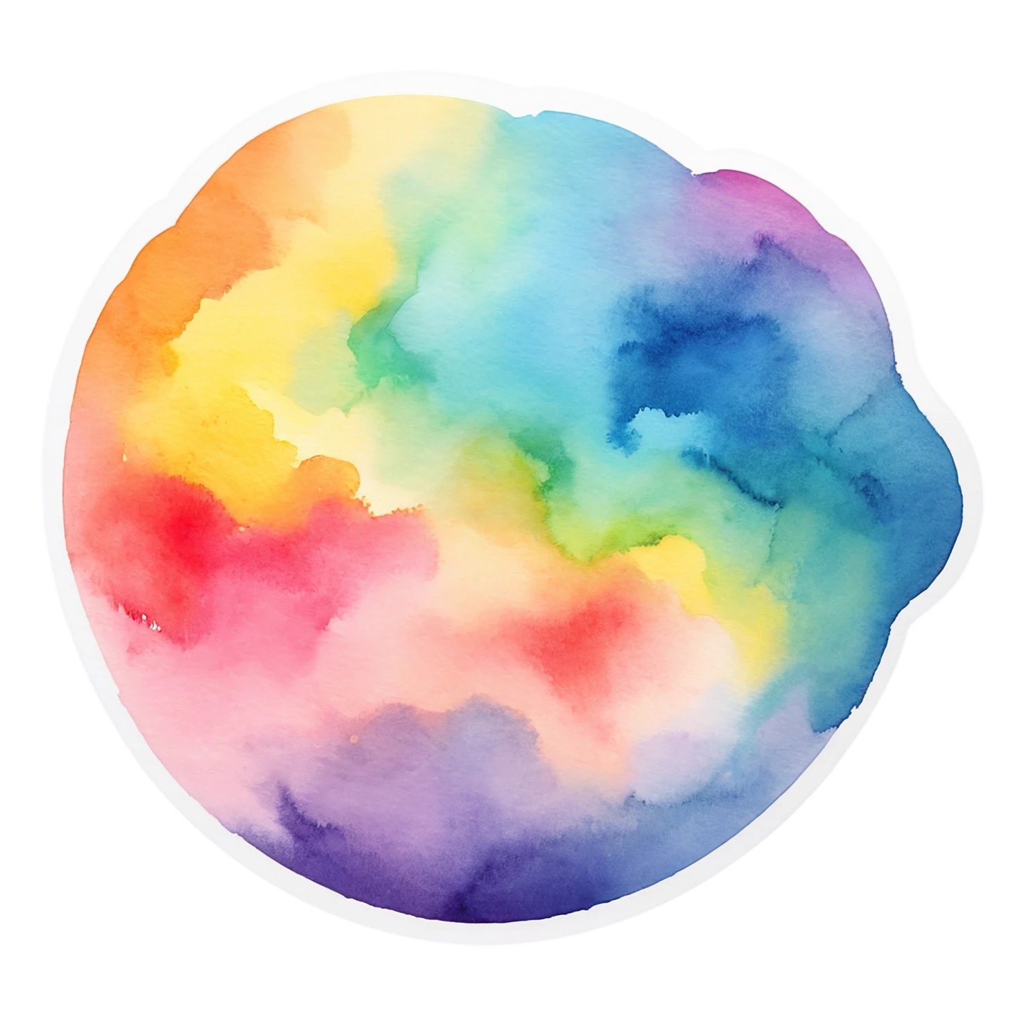 Rainbow watercolor sticker isolated on transparent background #21218
