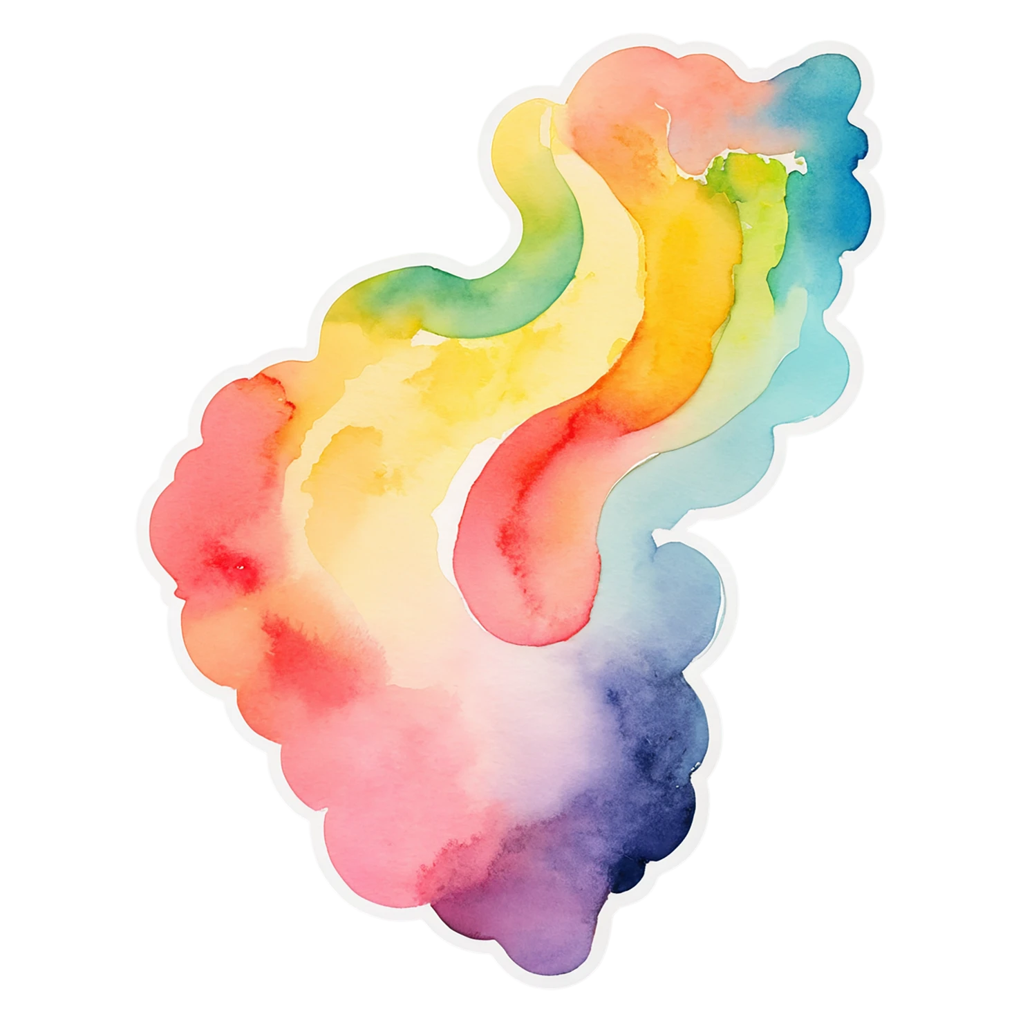 Rainbow watercolor sticker isolated on transparent background #21219