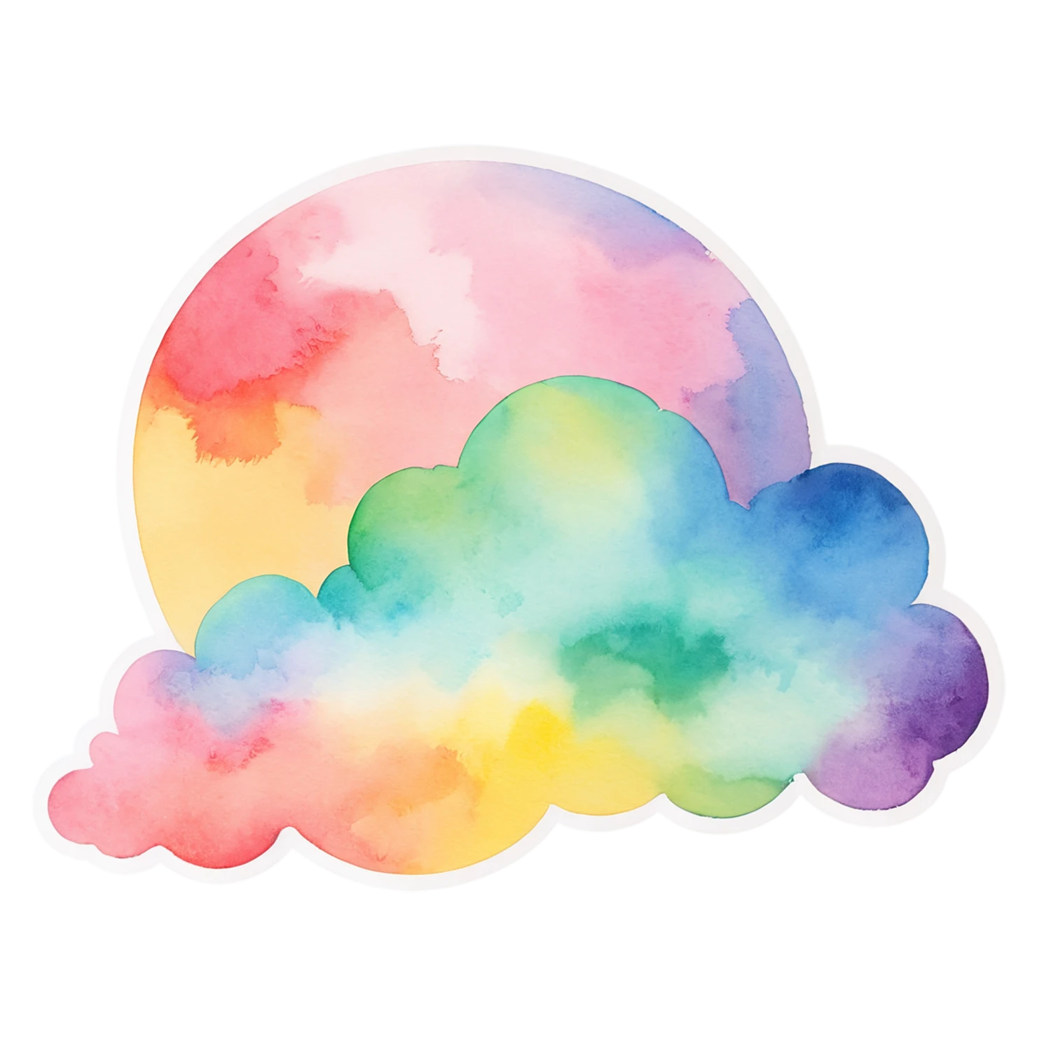 Rainbow watercolor sticker isolated on transparent background #21220