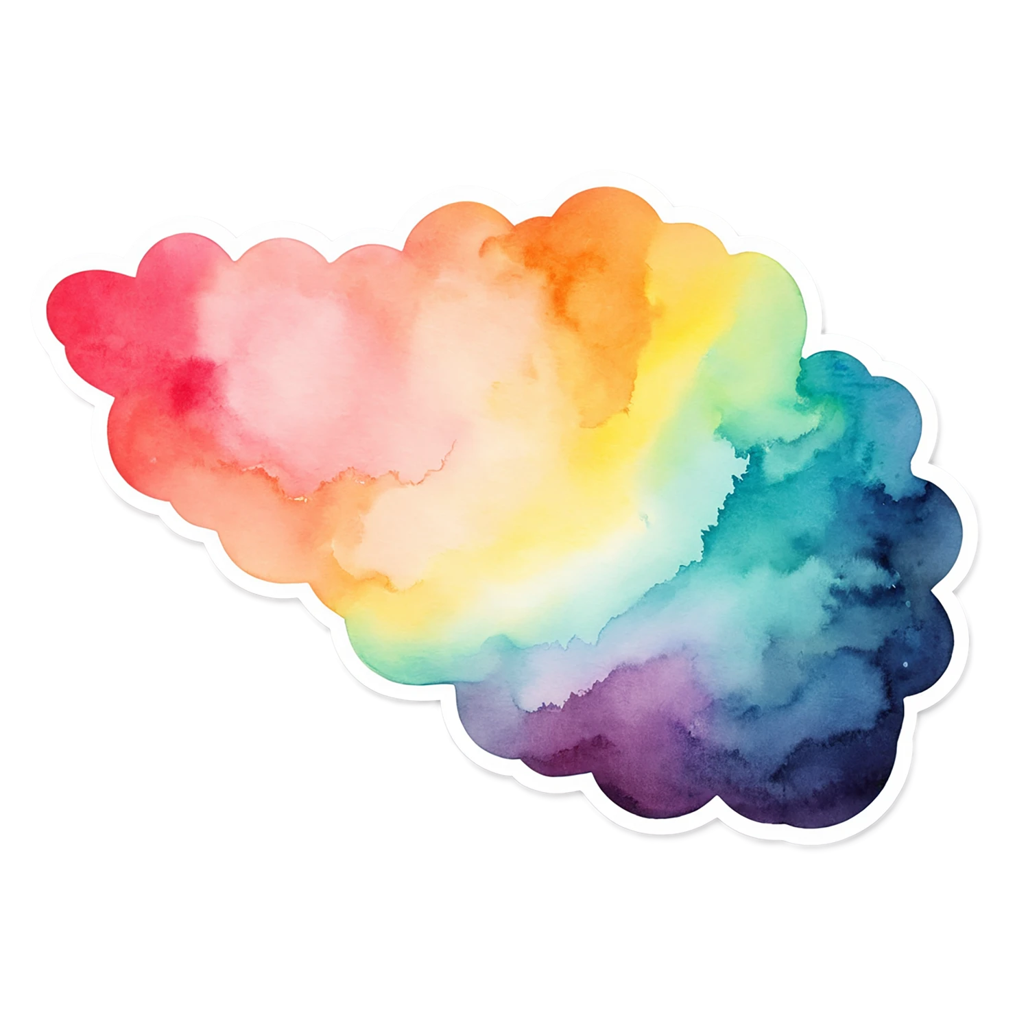 Rainbow watercolor sticker isolated on transparent background #21221