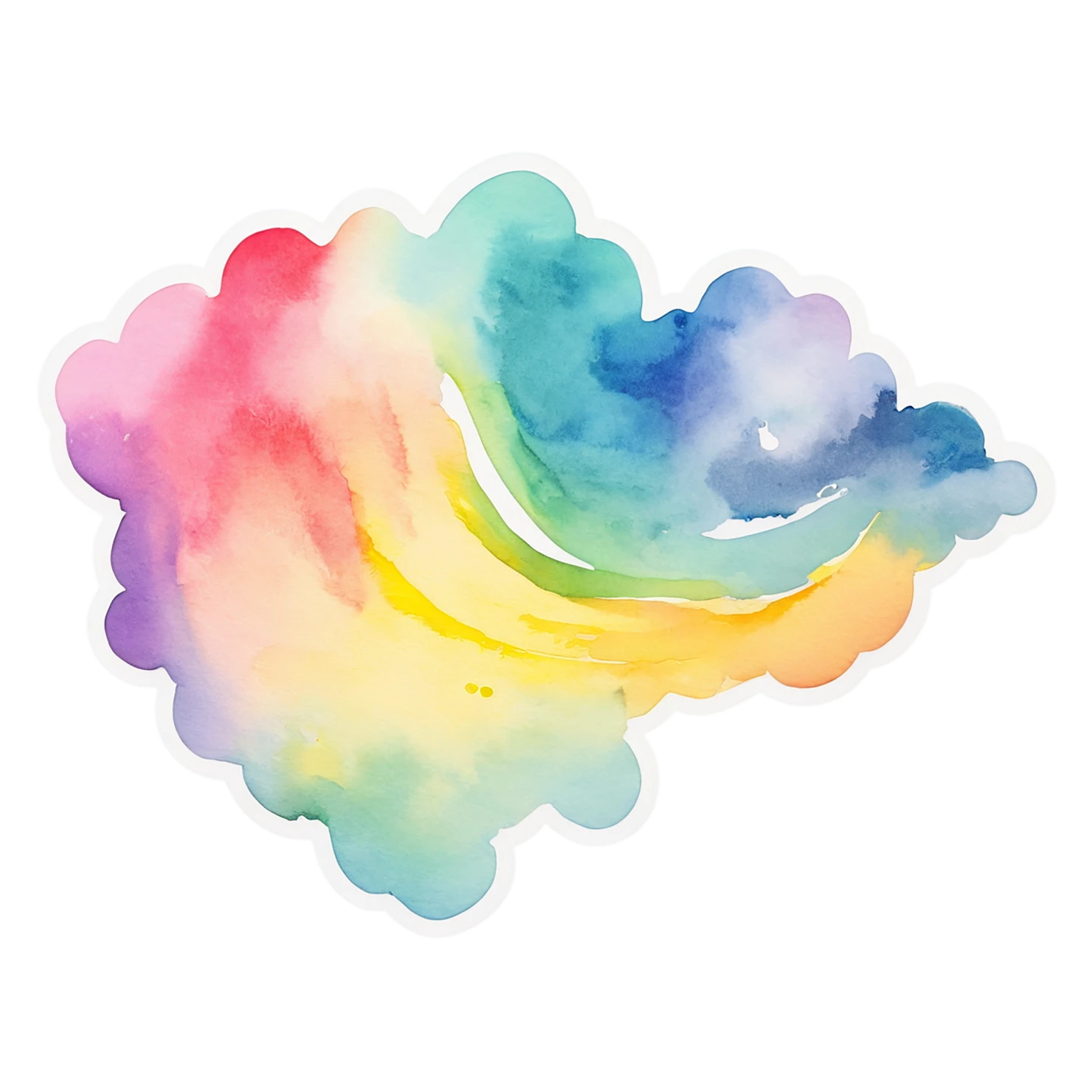Rainbow watercolor sticker isolated on transparent background #21223