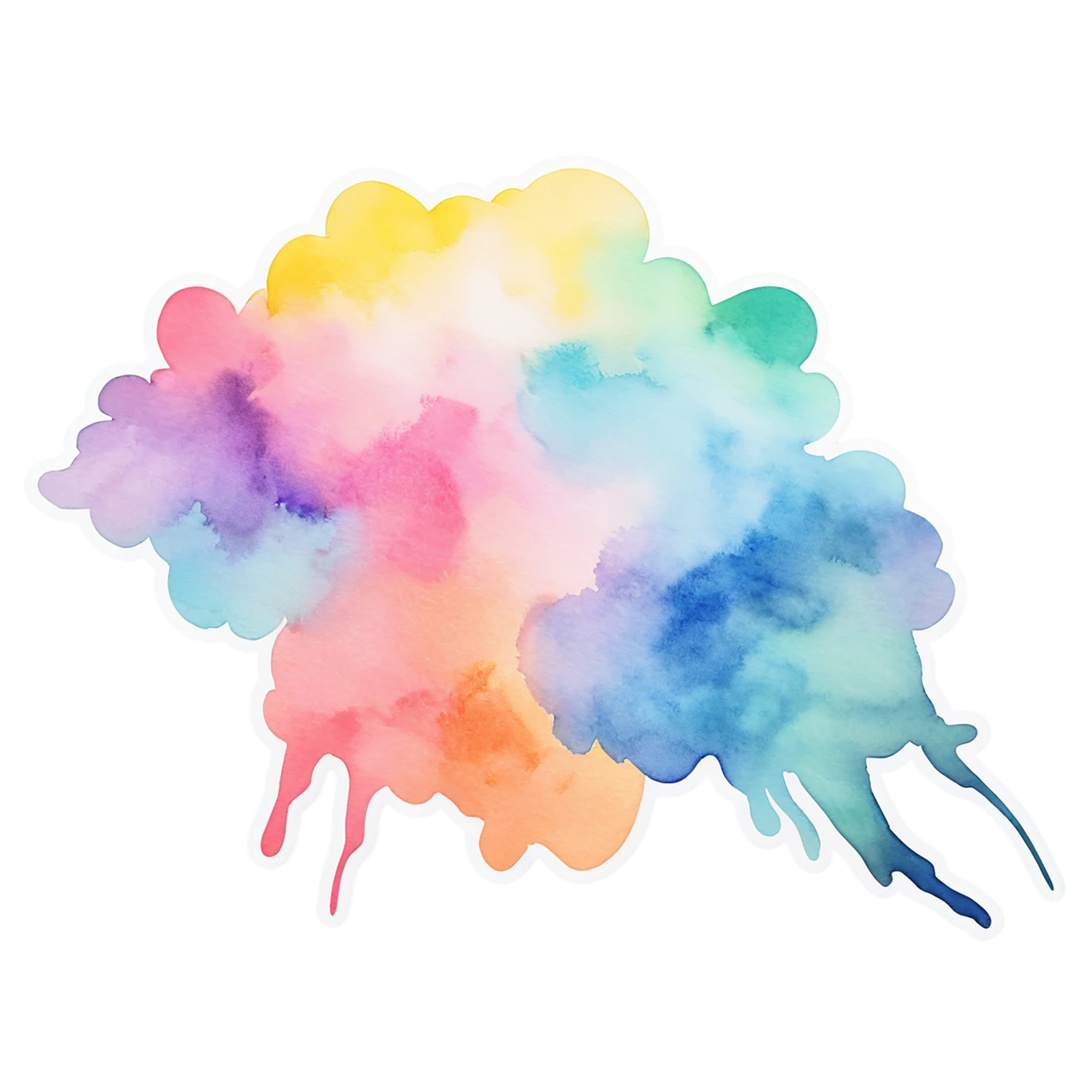 Rainbow watercolor sticker isolated on transparent background #21226