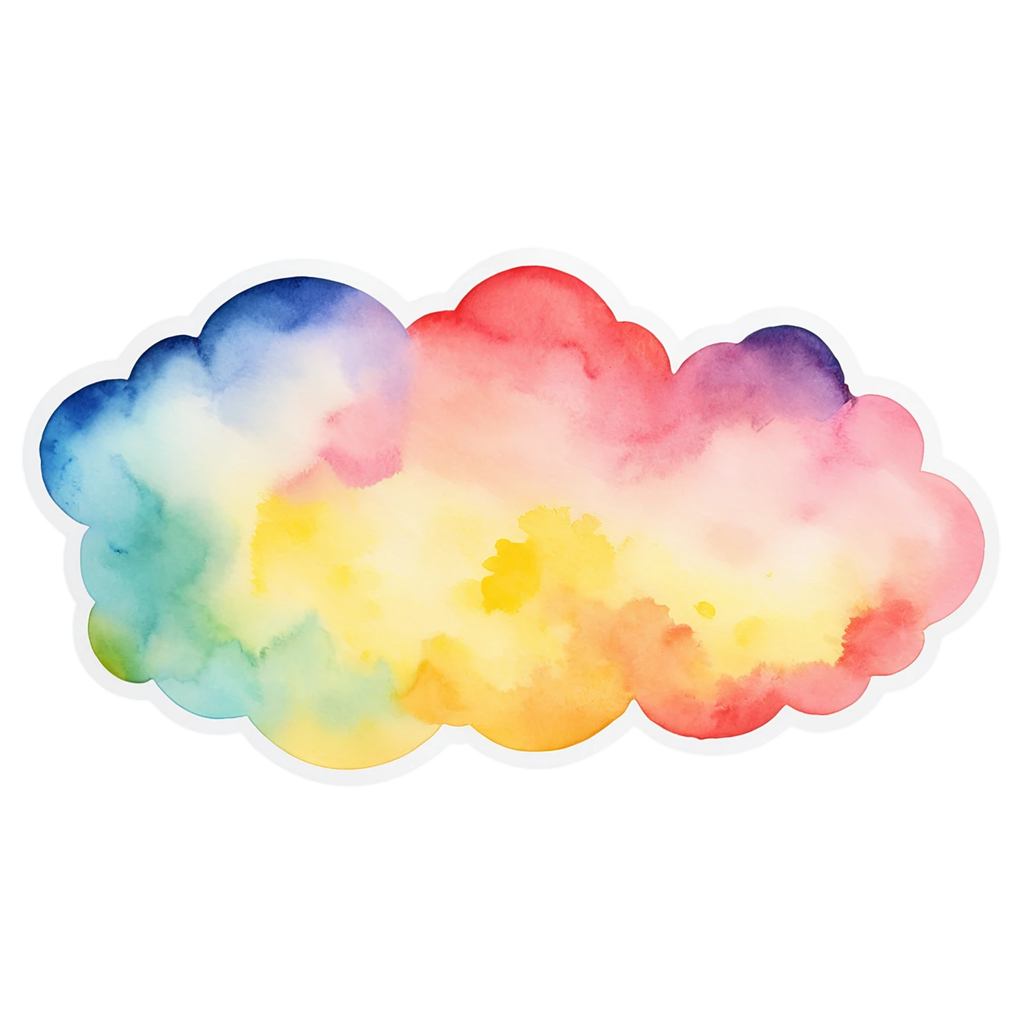 Rainbow watercolor sticker isolated on transparent background #21227
