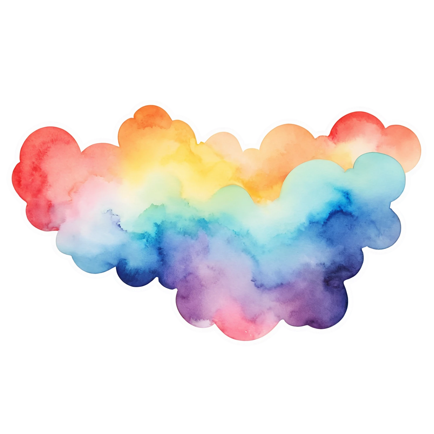 Rainbow watercolor sticker isolated on transparent background #21228