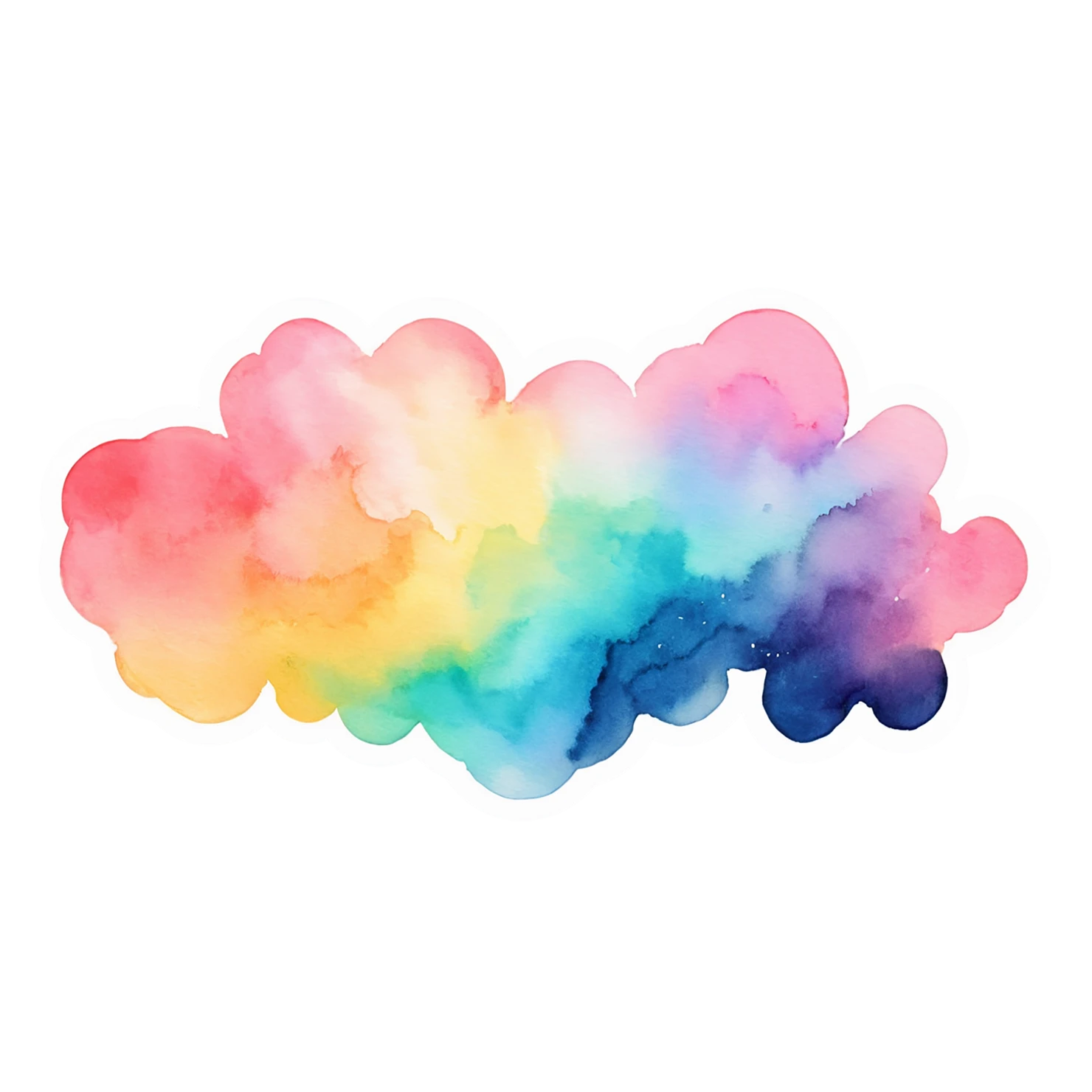 Rainbow watercolor sticker isolated on transparent background #21229