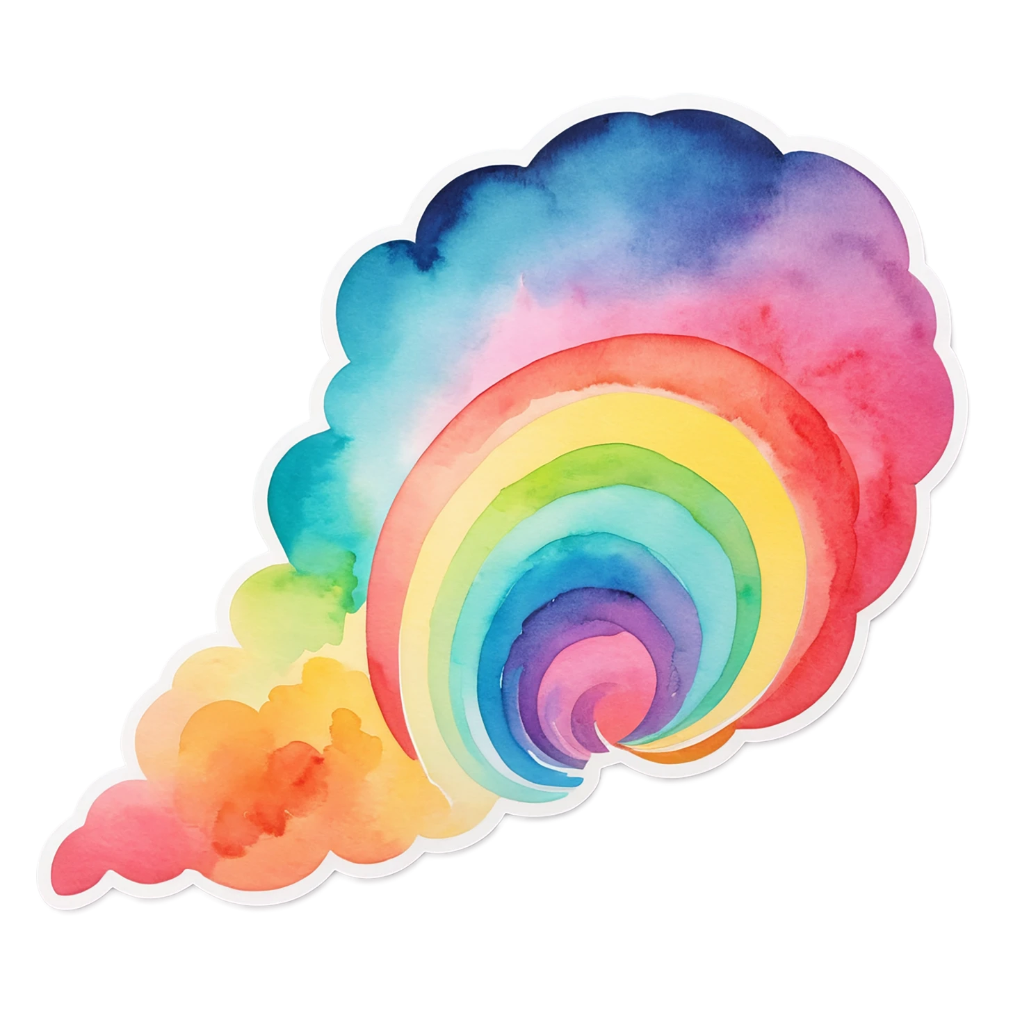 Rainbow watercolor sticker isolated on transparent background #21230