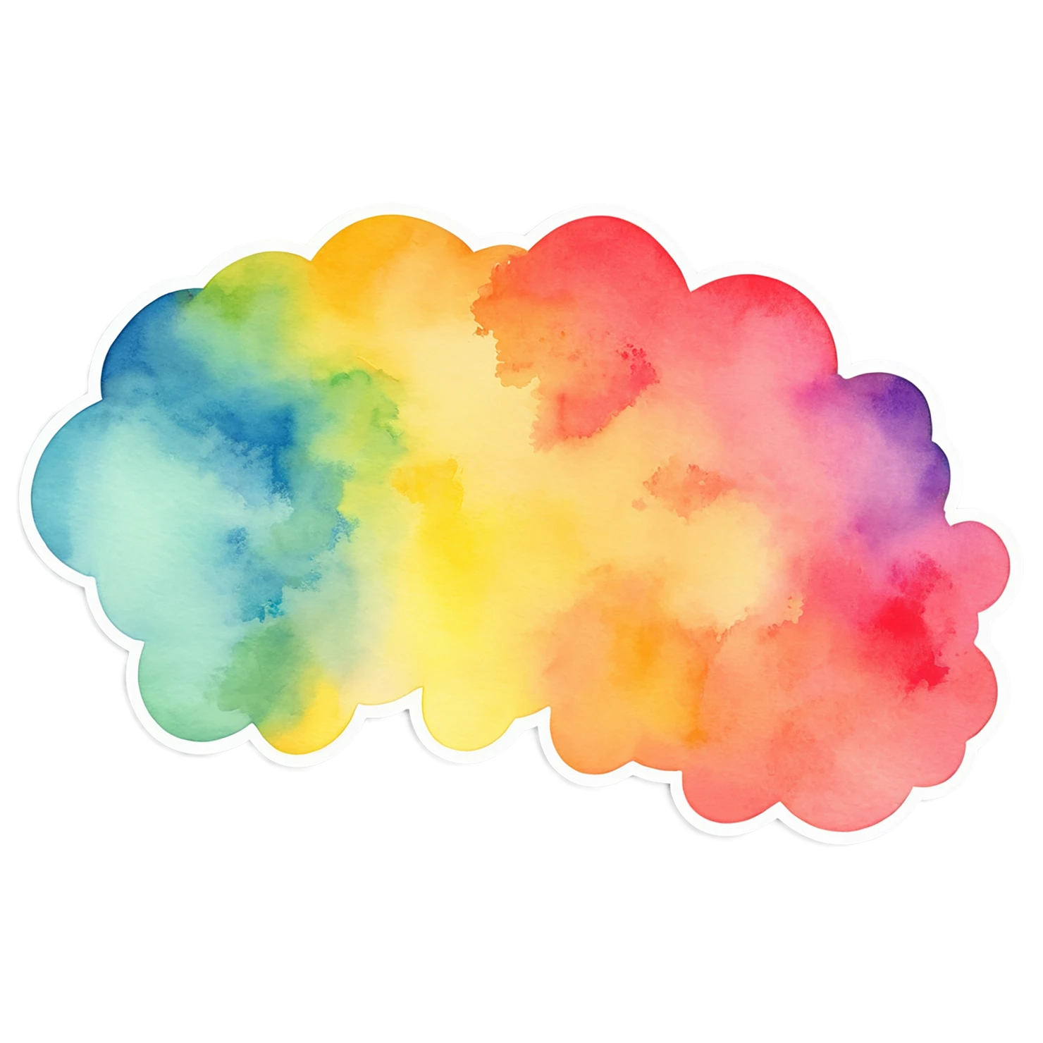 Rainbow watercolor sticker isolated on transparent background #21231