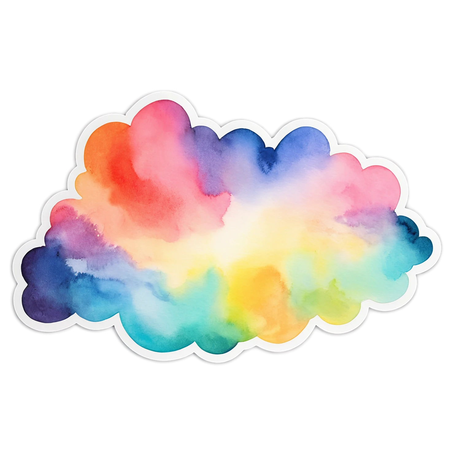 Rainbow watercolor sticker isolated on transparent background #21233