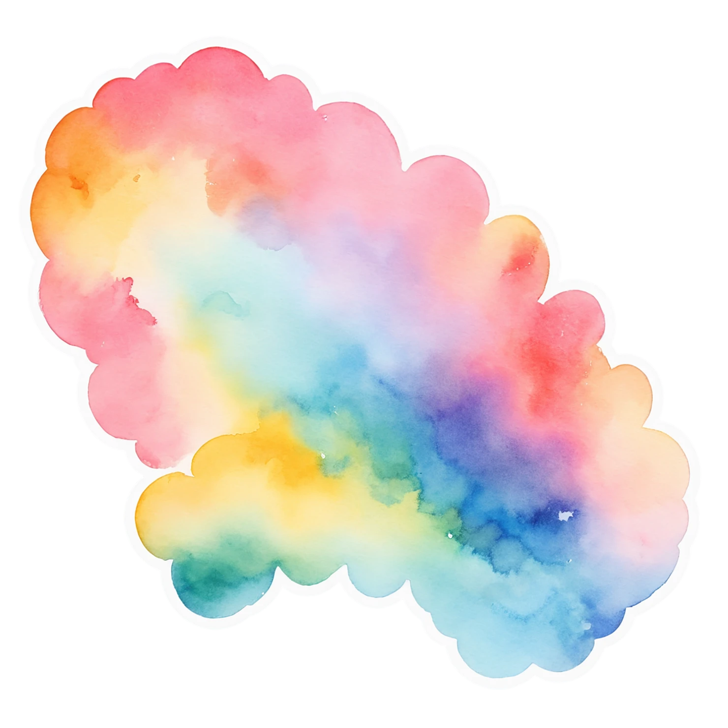 Rainbow watercolor sticker isolated on transparent background #21234
