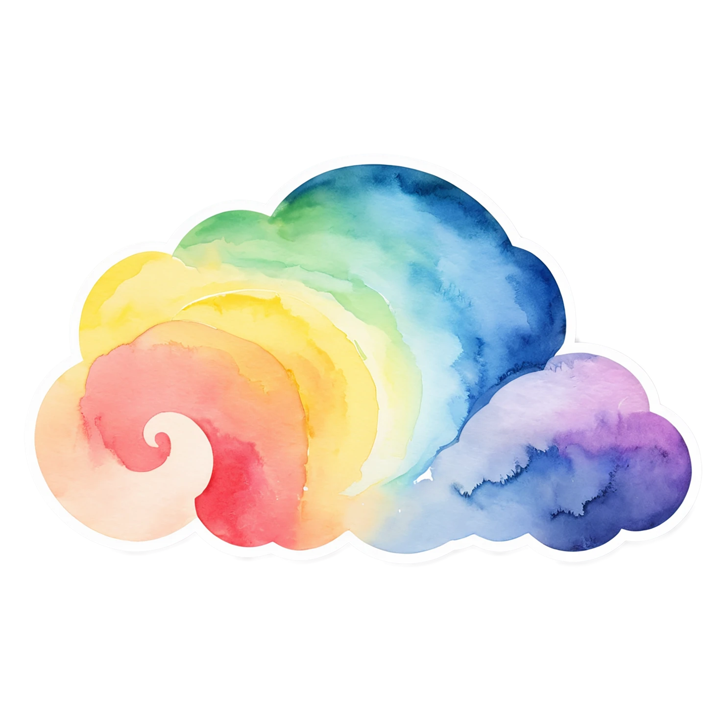 Rainbow watercolor sticker isolated on transparent background #21236