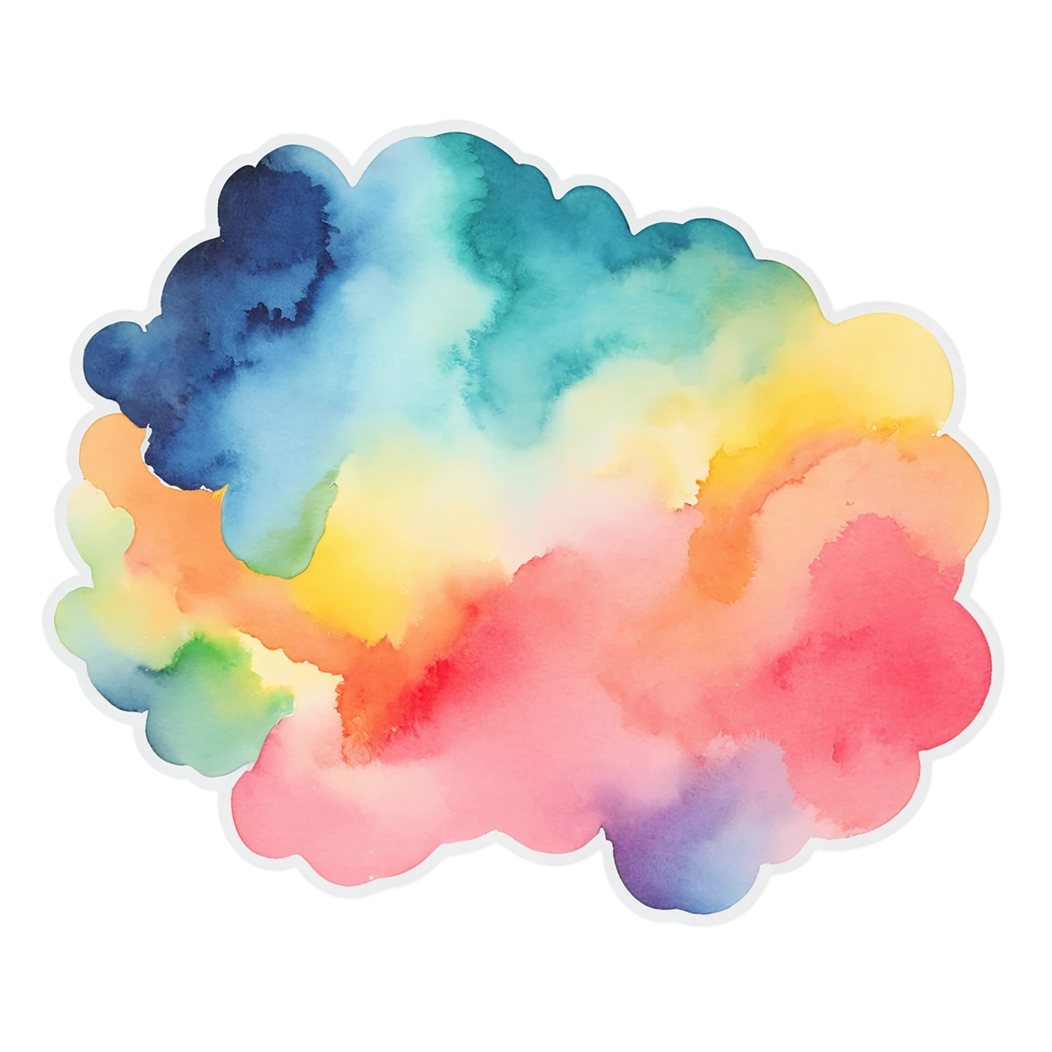 Rainbow watercolor sticker isolated on transparent background #21237