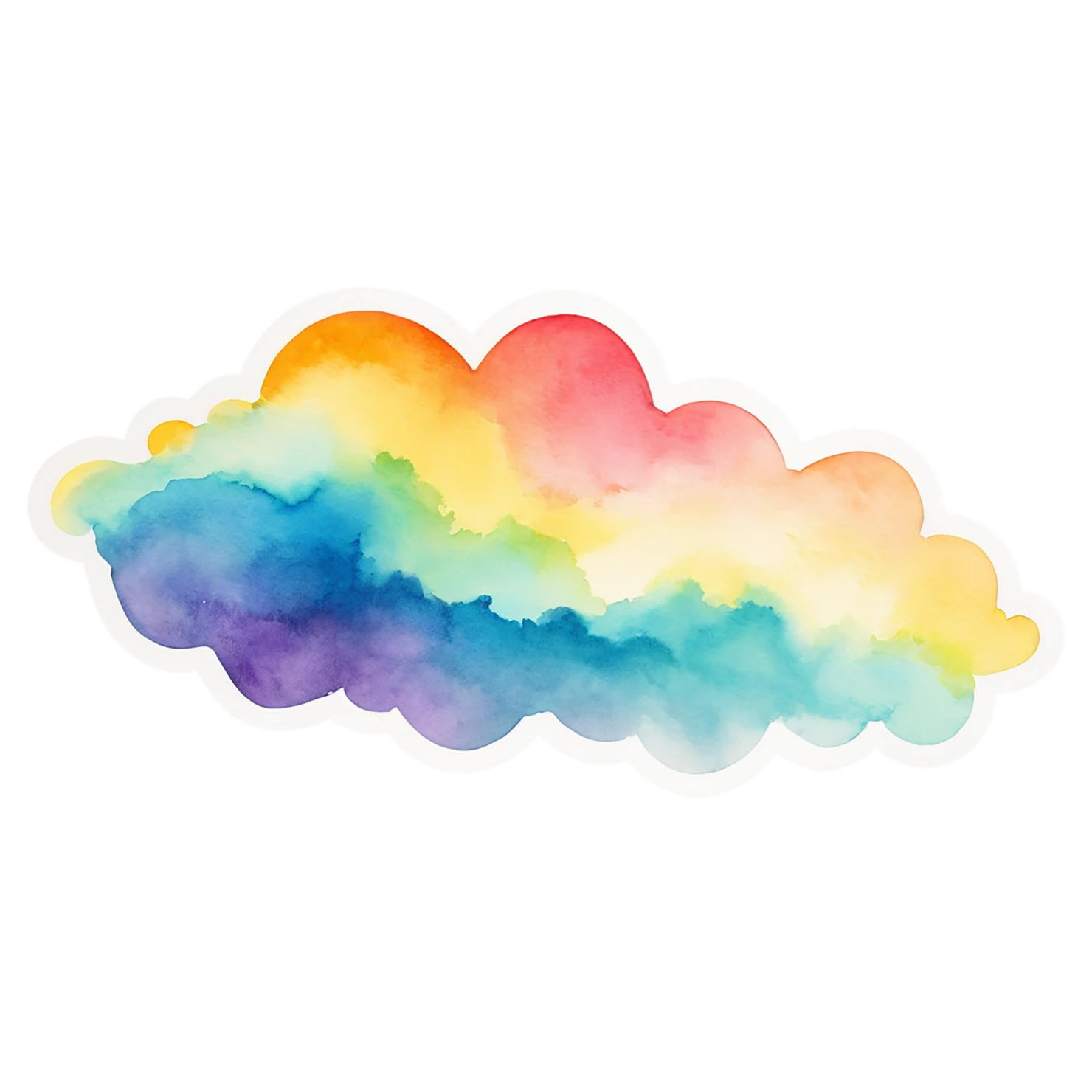 Rainbow watercolor sticker isolated on transparent background #21239
