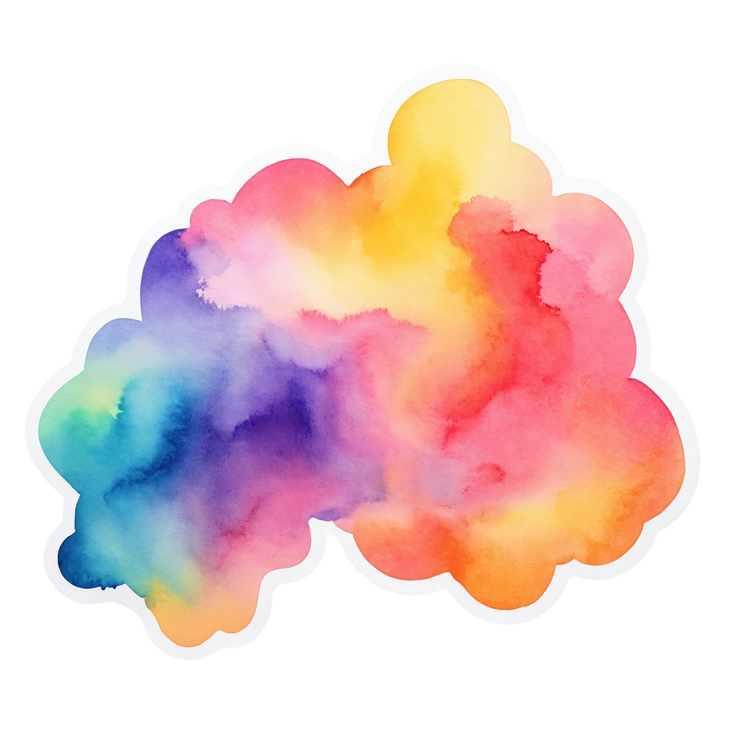 Rainbow watercolor sticker isolated on transparent background #21240