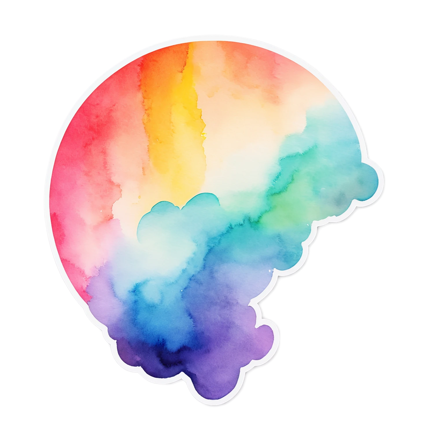 Rainbow watercolor sticker isolated on transparent background #21241