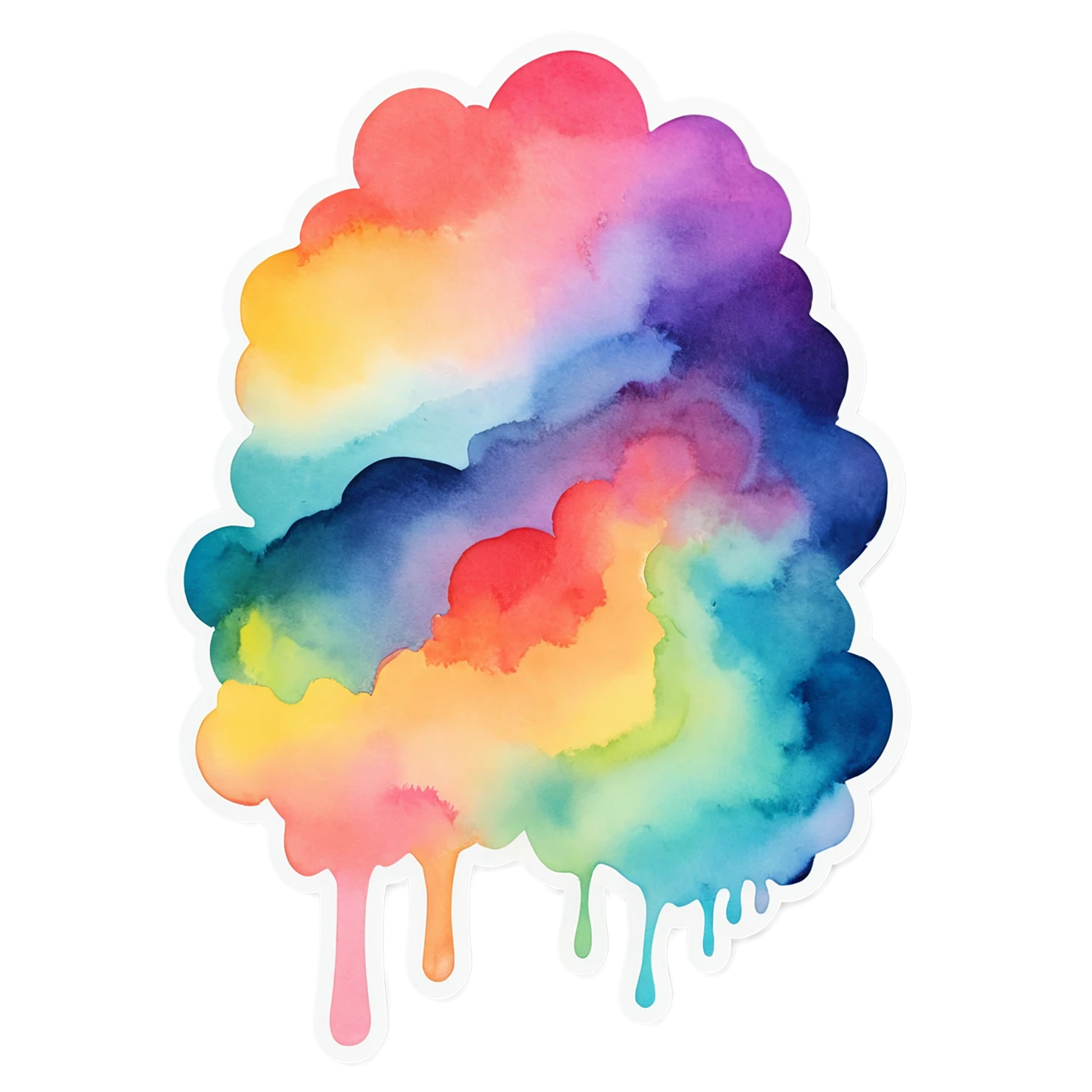 Rainbow watercolor sticker isolated on transparent background #21244