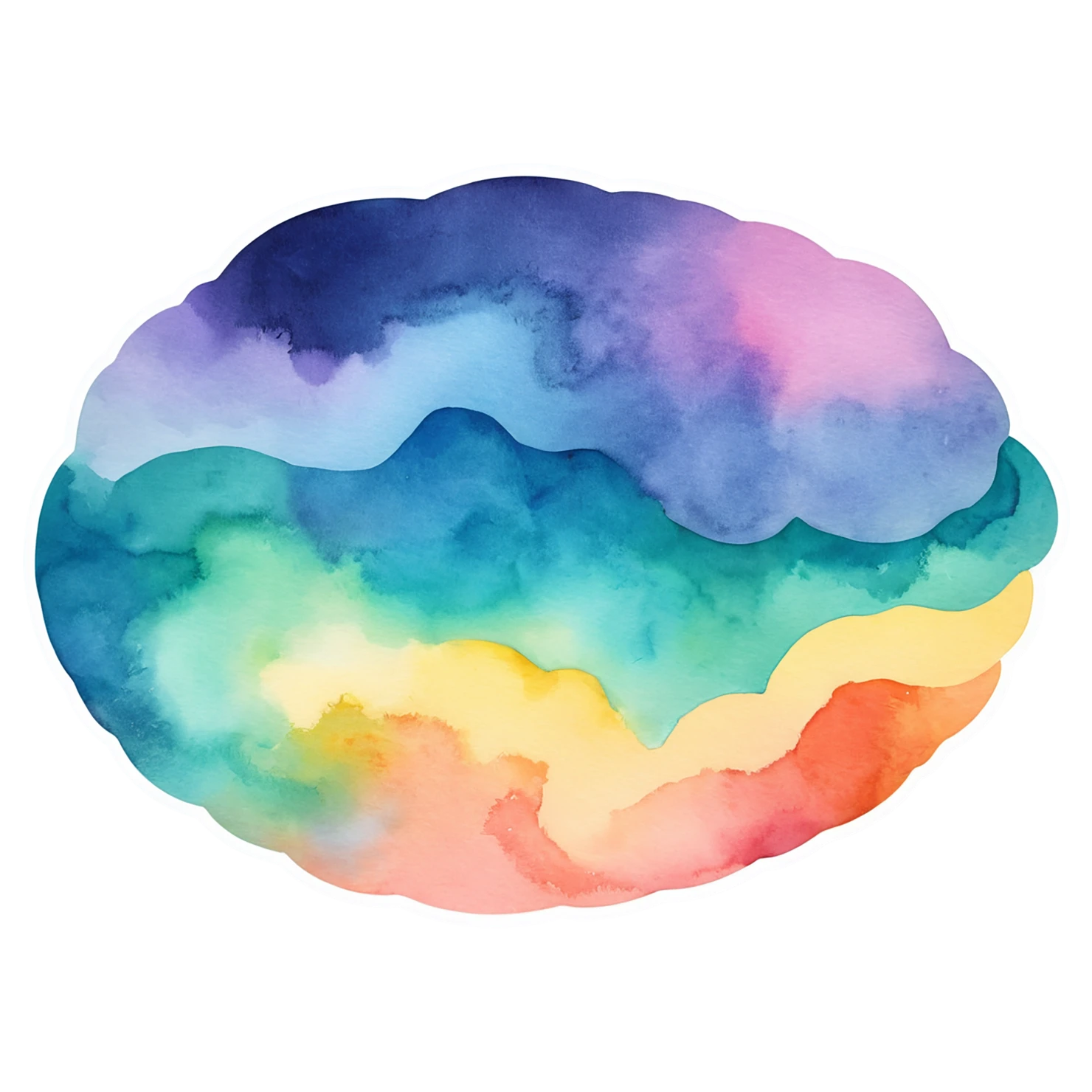 Rainbow watercolor sticker isolated on transparent background #21246